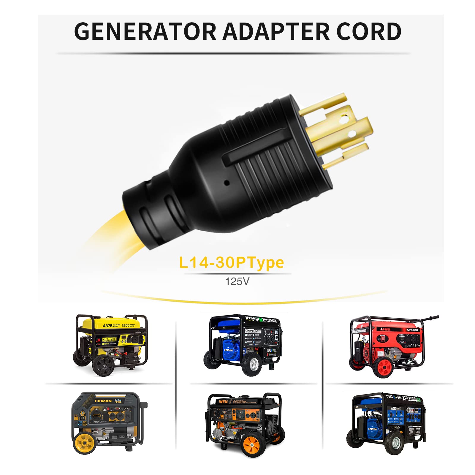 30 Amp To 20 Amp Adapter 110 Rv Distribution Locking Cord Nema 14 30P Male To 4X 5 20R 1.5 Ft Household Outlet Female With Dust