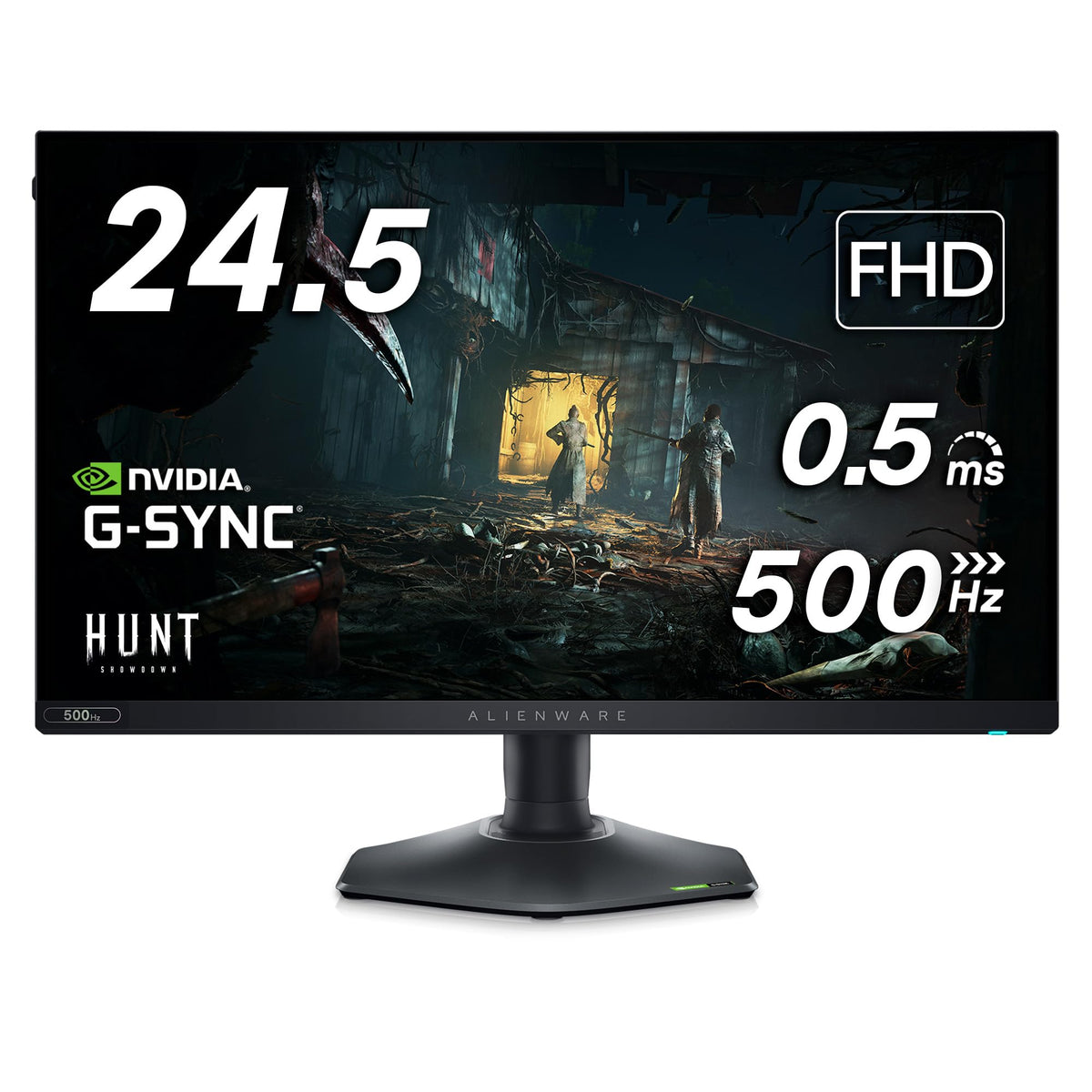 Alienware AW2524H Gaming Monitor - 24.5-inch 500Hz 1ms IPS Anti-Glare Display, HDMI/DP/USB, Height/Tilt/Swivel/Pivot Adjustable,