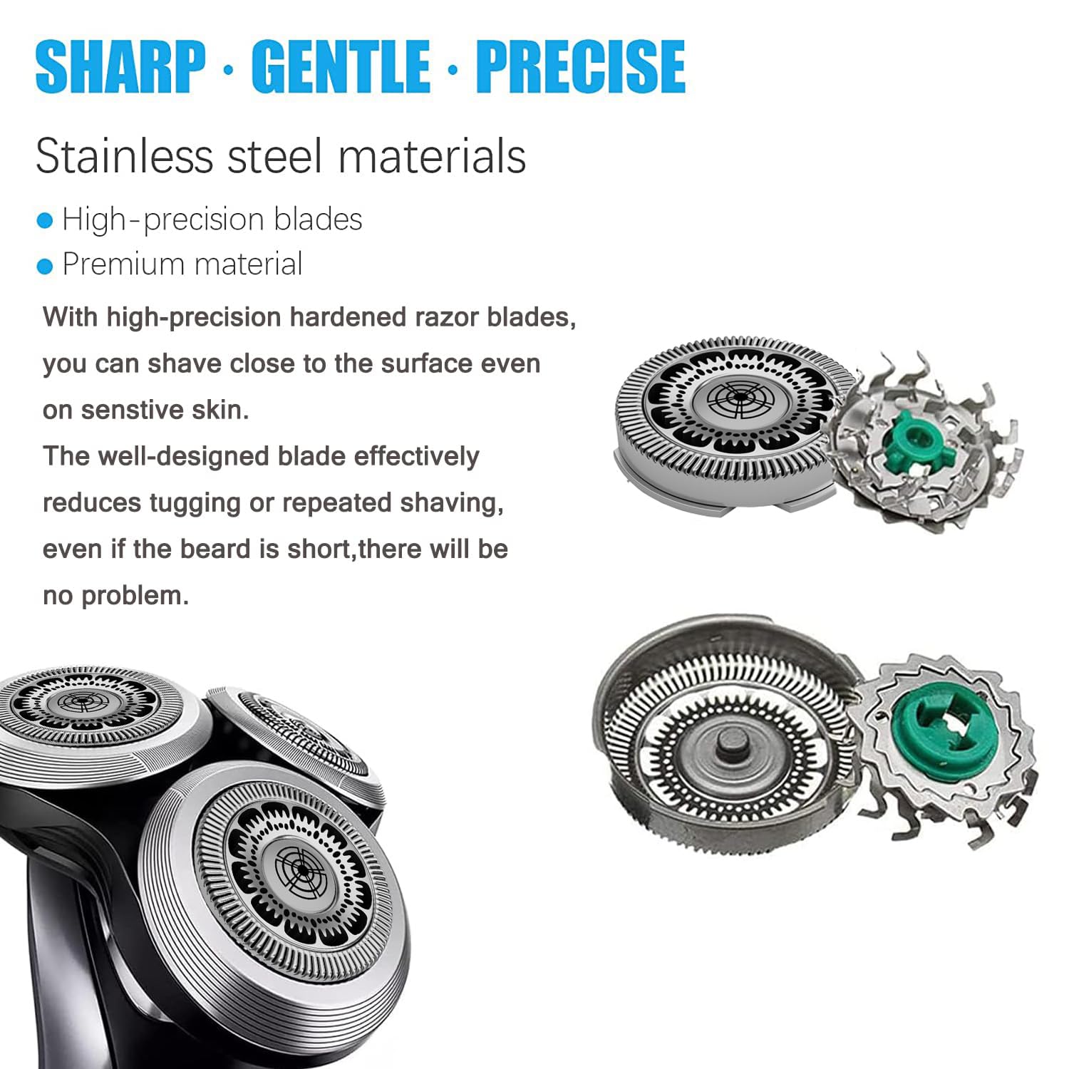 Sh60 Replacement Heads Compatible With Philips Norelco 6000 Replacement Blades For Norelco Series 6000 Replacement Heads For Phi