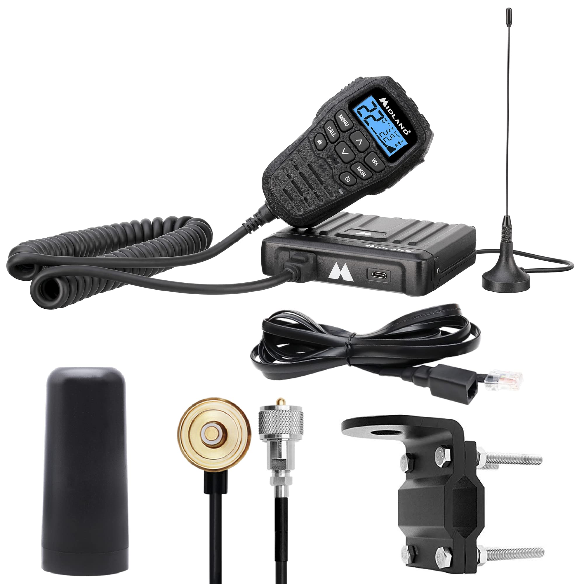 Midland � Mxt275Vp4 15 Watt Gmrs Micromobile� Two Way Radio   Atvs Utvs And Other Off Road Vehicles   Overlanding Gear   Extended 3Db Gain Roll Bar Mount Antenna Microphone Extension Cable