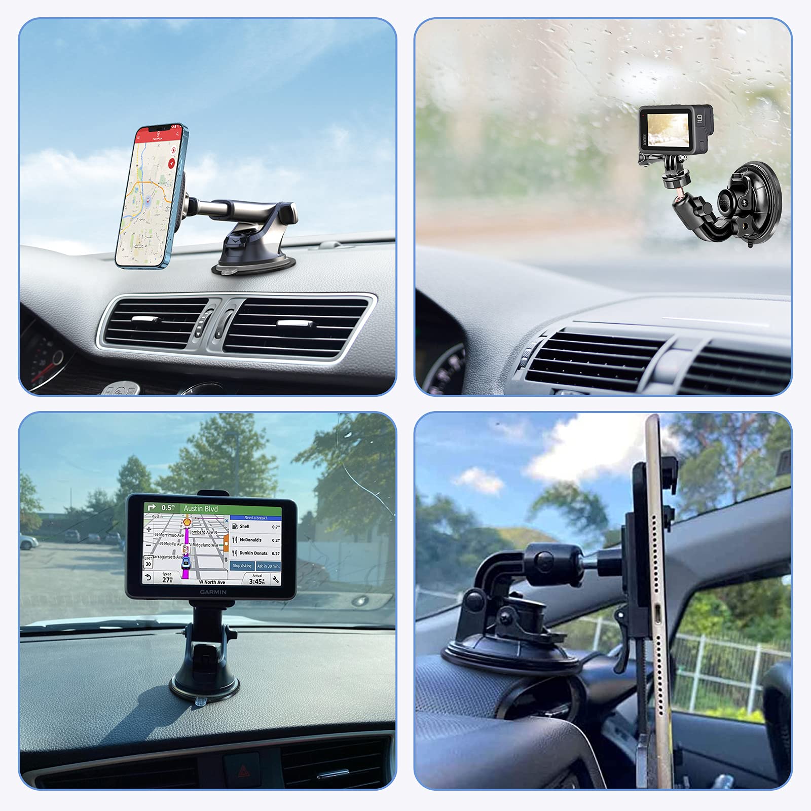 Dashboard Pad Mounting Disk For Suction Cup, 95Mm (3.74'') 3M Heat Resistant Adhesive Disc For Dash Camera Windshield Holder, Gp