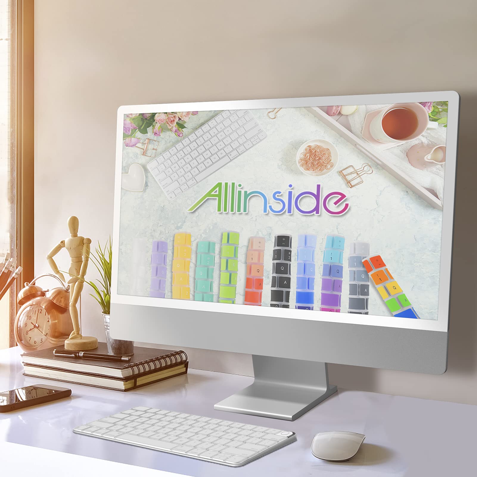 Allinside Silicone Keyboard Cover For Imac Magic Keyboard A2449/A2450, Protective Skin For Imac 24'' Wireless Keyboard Released