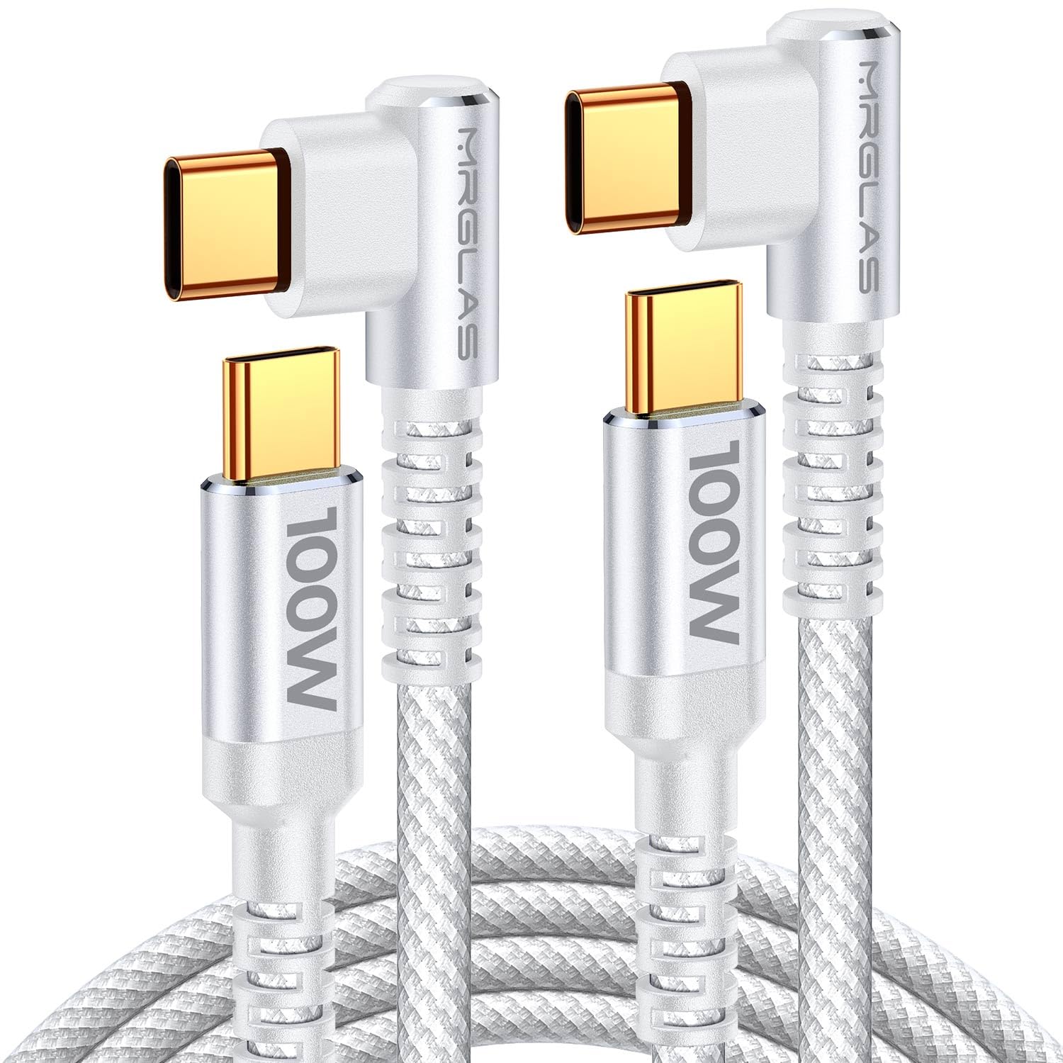 Mrglas 2 Pack 100W/5A Usb C To Usb C Cable 6.6Ft, [User Friendly 90 Degree] Usbc To Usbc Fast Charging Cable, [Never Rupture] Fo