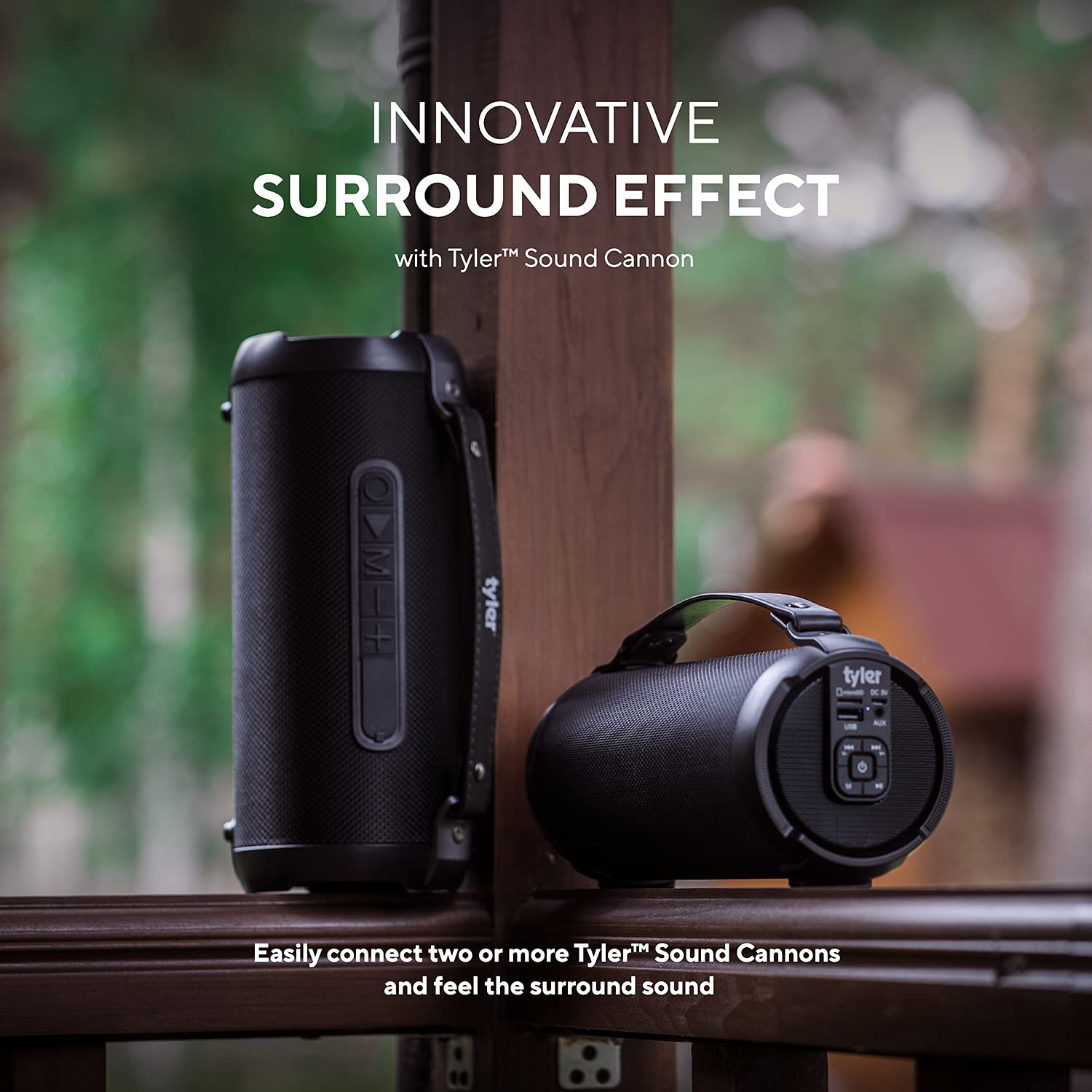 Tyler Wireless Bluetooth Speaker Water Resistant Long Range 300 Watt Rechargeable Boombox Usb Mp3 Micro Sd Aux Inputs Fm Radio Sound & Bass Carry Strap Lightweight For Home Outdoor Stereo