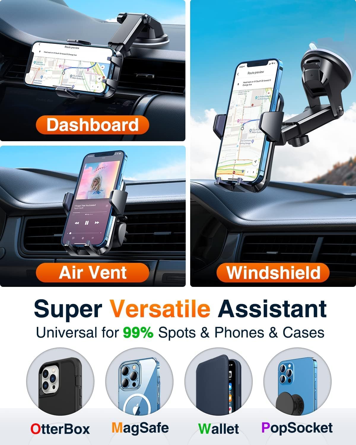 ?2025 Max Stable & Durable?Car Phone Holder Vanmass?Ultimate Military-Grade Suction?Cell Mount Truck Stand Cradle For Dashboard