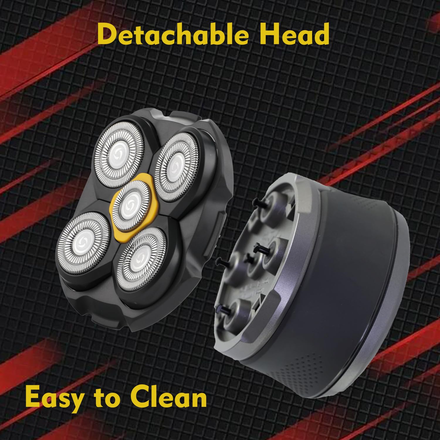 MOVELOVE 2 Pack Head Shaver Replacement Heads - Compatible with Microtouch Titanium, Hypoallergenic Wet/Dry Shaving, Black