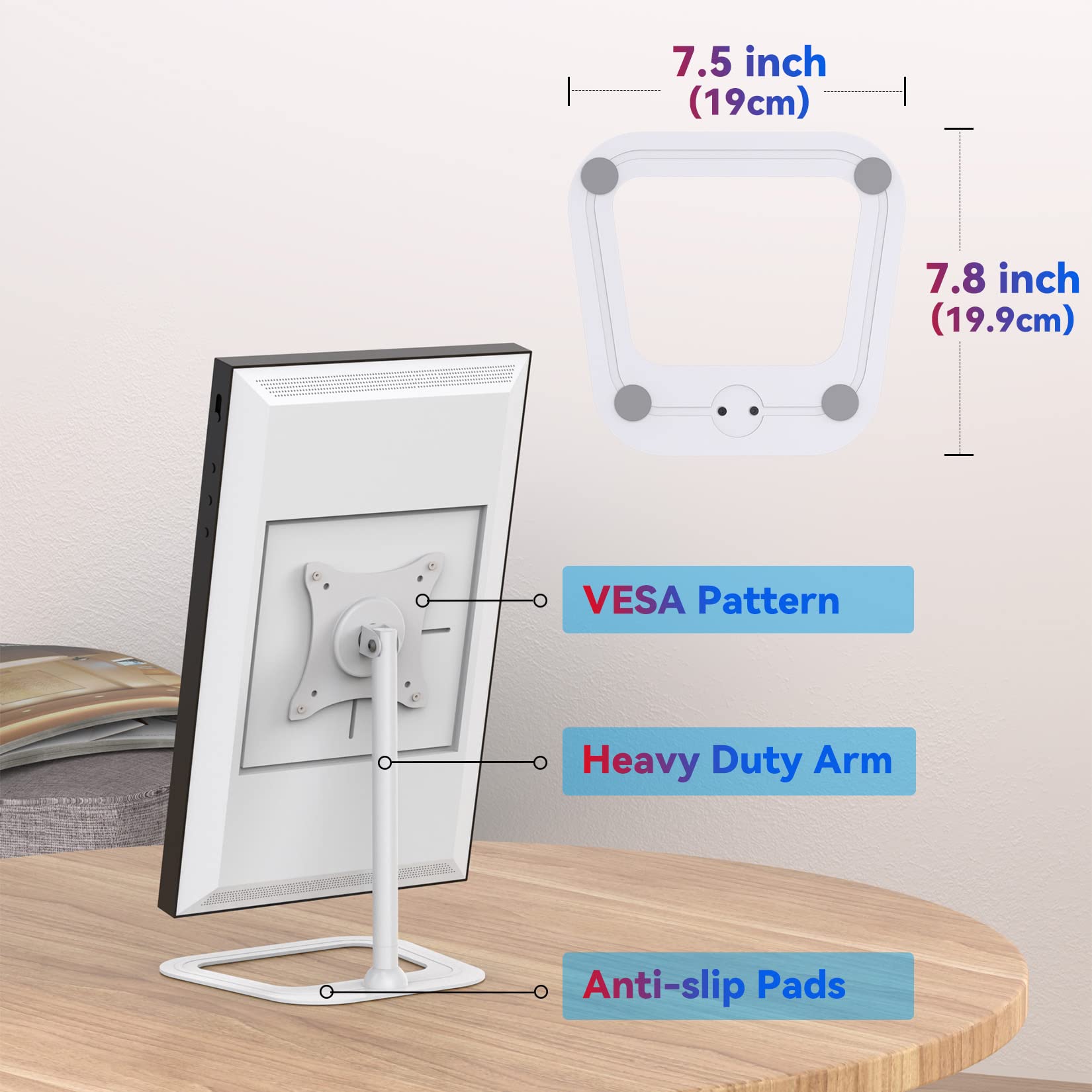Itshom Mount For Echo Show 15, Swivel 270 Degrees Left And Right, Tilt 90 Degrees Up, Rotate 360 Degrees For Landscape Or Portra
