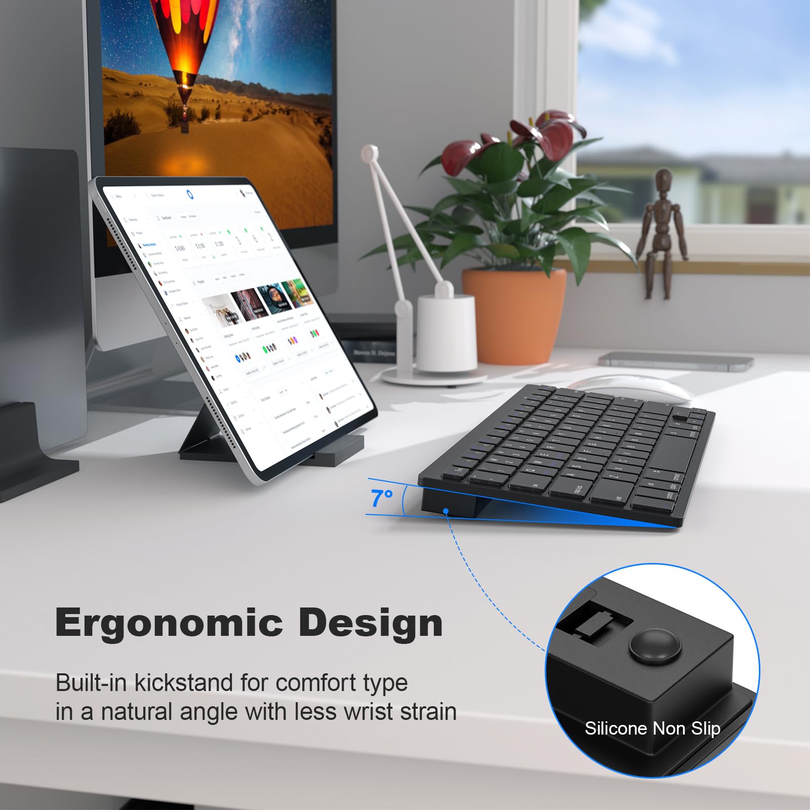 Mofii Bluetooth Keyboard, Ultra Slim Wireless Computer Keyboard For Ipad/Ipad Air/Ipad Pro/Ipad Mini, Iphone, Tablet, Laptop, Co