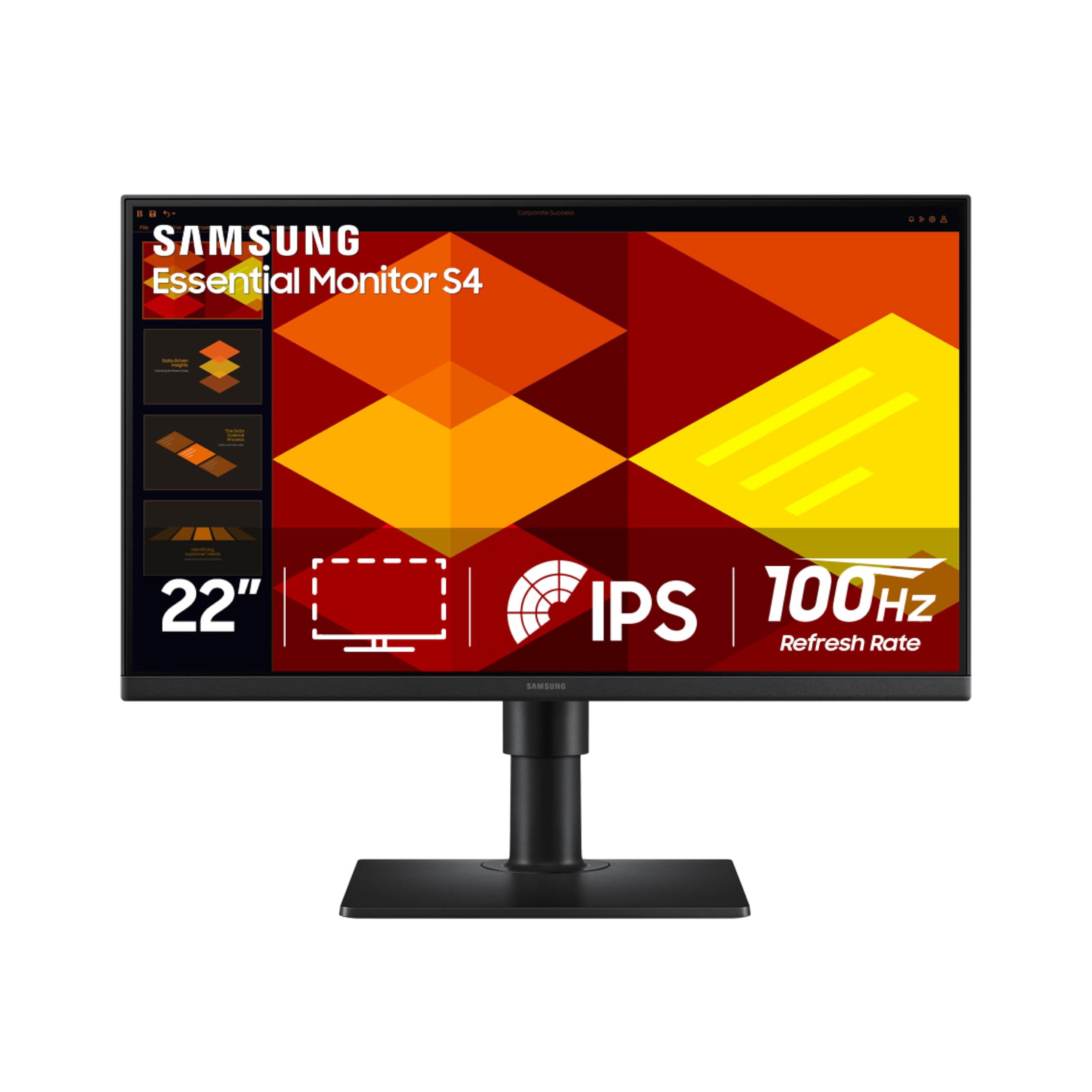 SAMSUNG 22    (S40GD) Borderless Business Monitor with IPS Panel, 100Hz Refresh Rate, Eye Saver Mode, Ergonomic Design, Game Pic