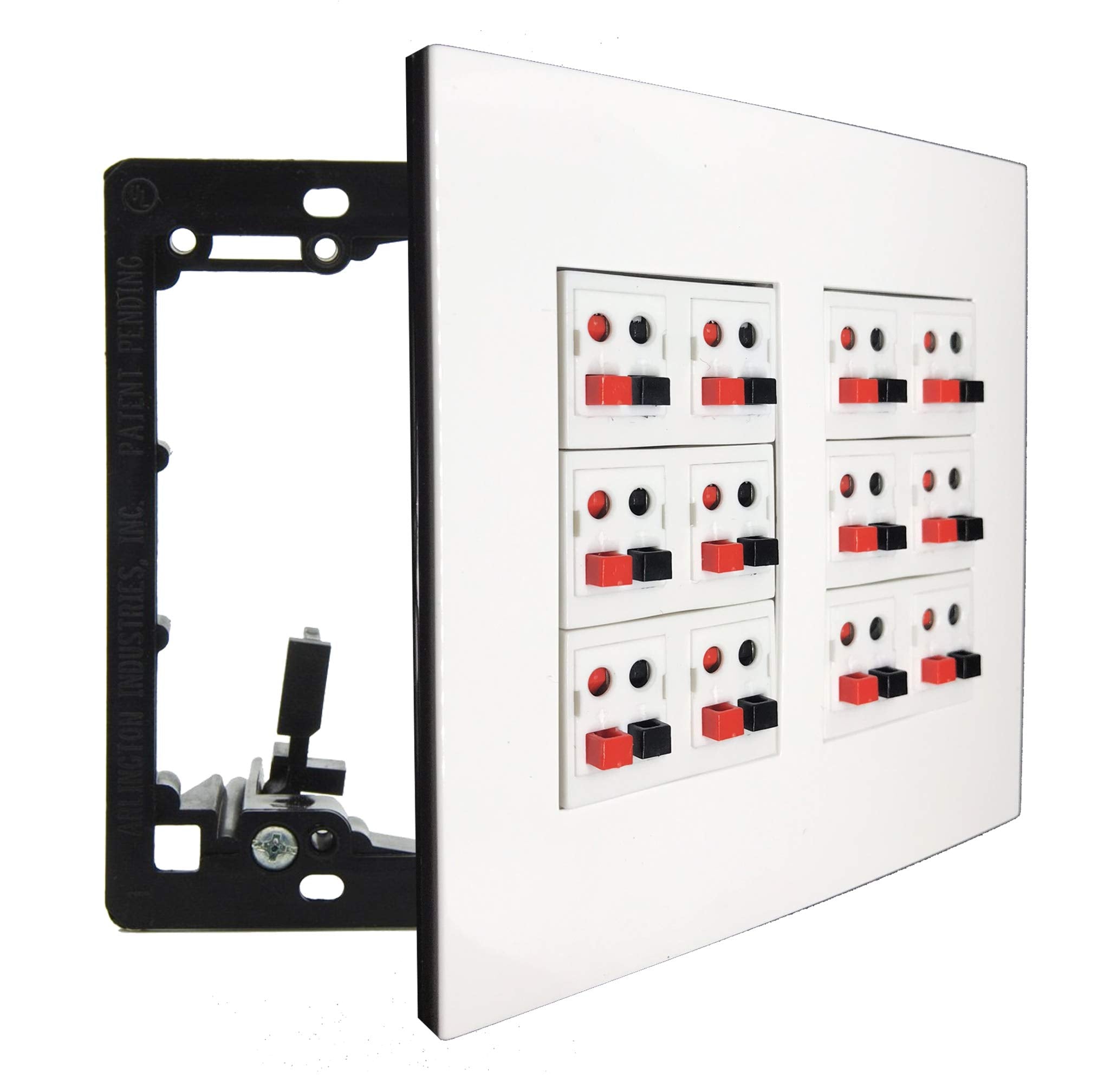 Diytech Premium 12 Speaker Wall Plate, Speaker Plug, Supports 12 Speaker Configurations, Speaker Port For Wall Speaker Wire, Spe