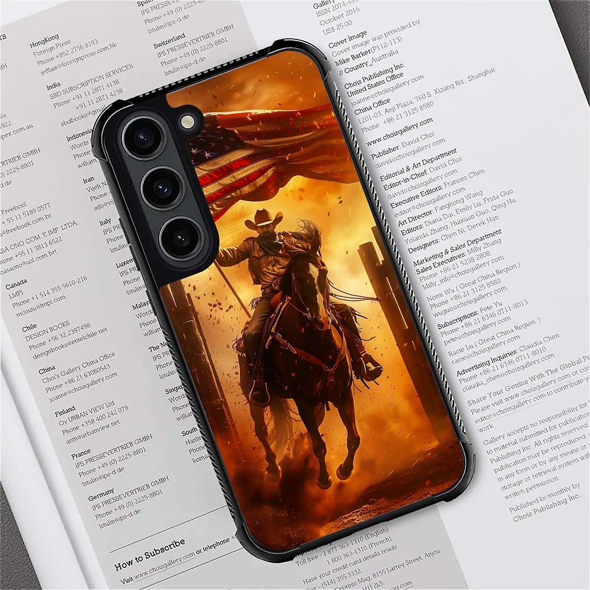 Carloca Compatible With Samsung Galaxy S23 Plus Case, Horse American Flag Cowboy Pattern For Girl Ultra Protection Shockproof So