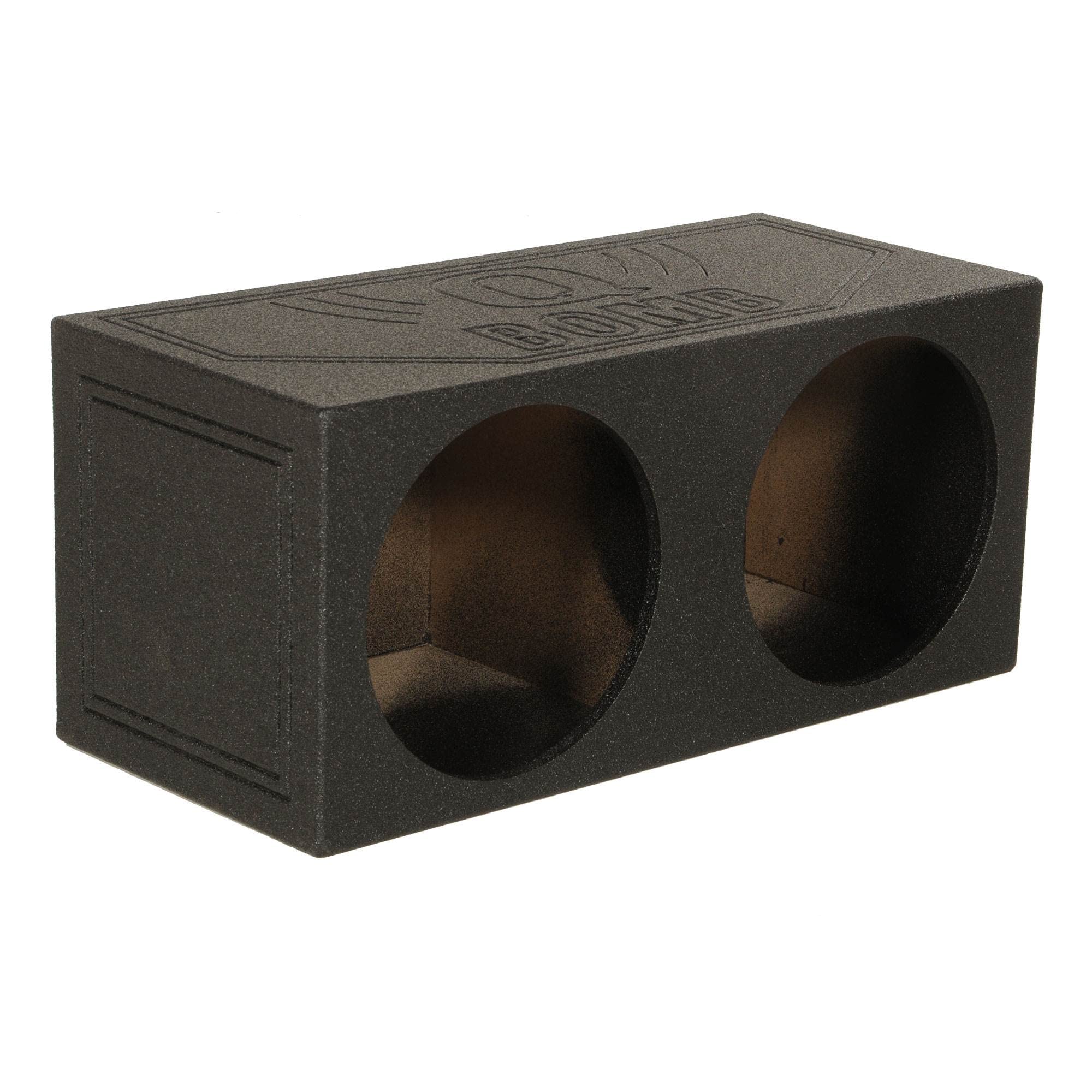 Q Power QBomb QBOMB12S Dual 12" Sealed Subwoofer Box - Black, 30 x 12 x 13.25 inches, Durable Bedliner Spray Finish