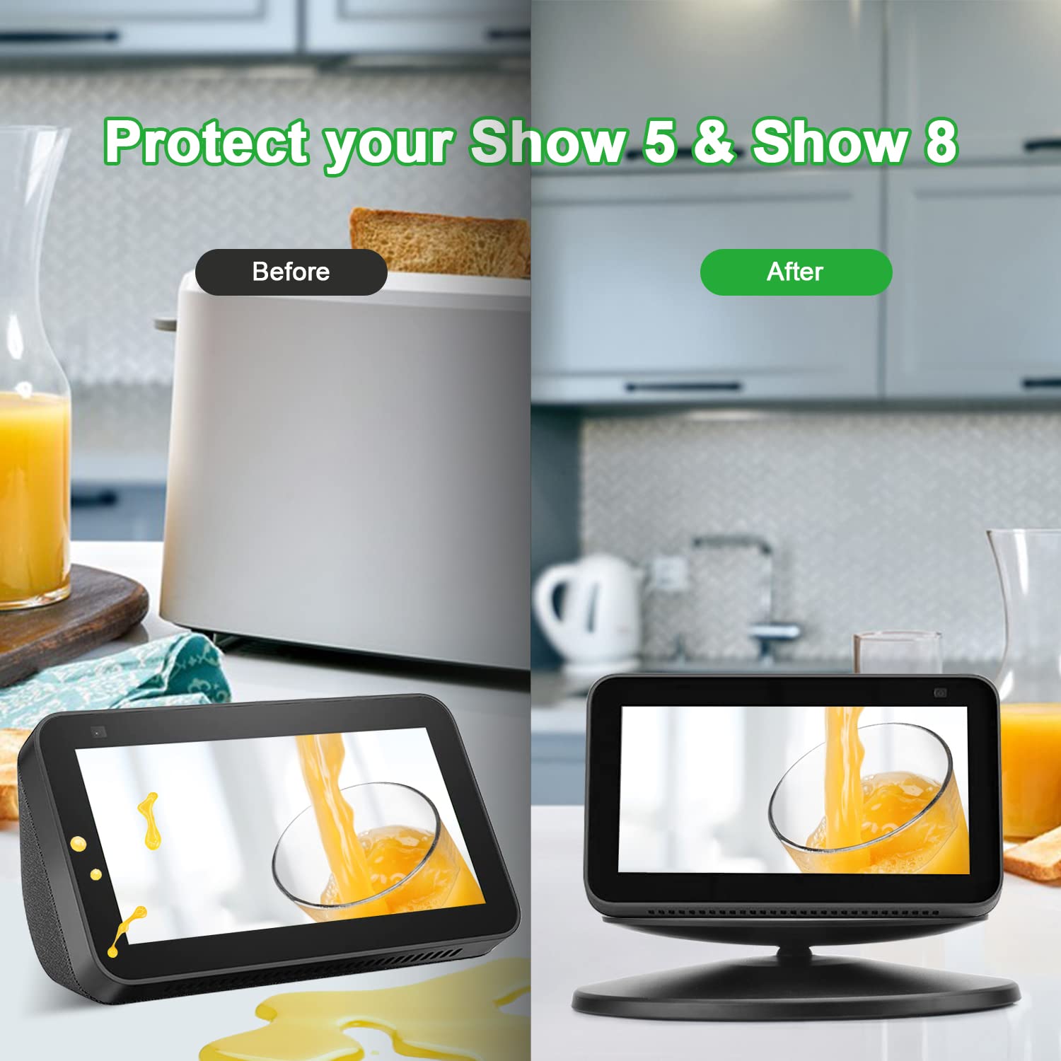 Kosnail Wall Mount For Show 5 & Show 8, Stand For Echo Show 5 & Show 8, 360 Degree Swivel Adjustable Speaker Stand Holder Access