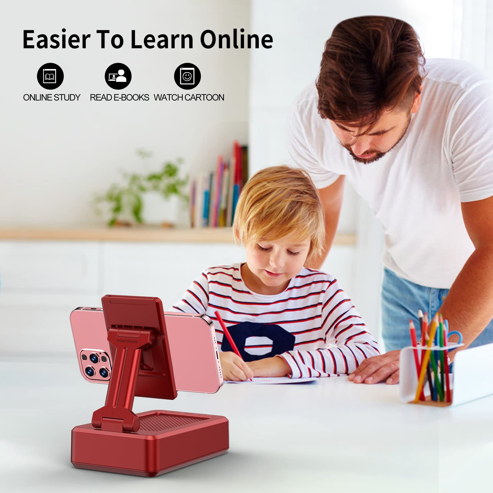 Jteman Portable Wireless Bluetooth Speakers With Phone Stand,Gifts For Women And Men,Birthday Christmas For Women Men,Kitchen Ga