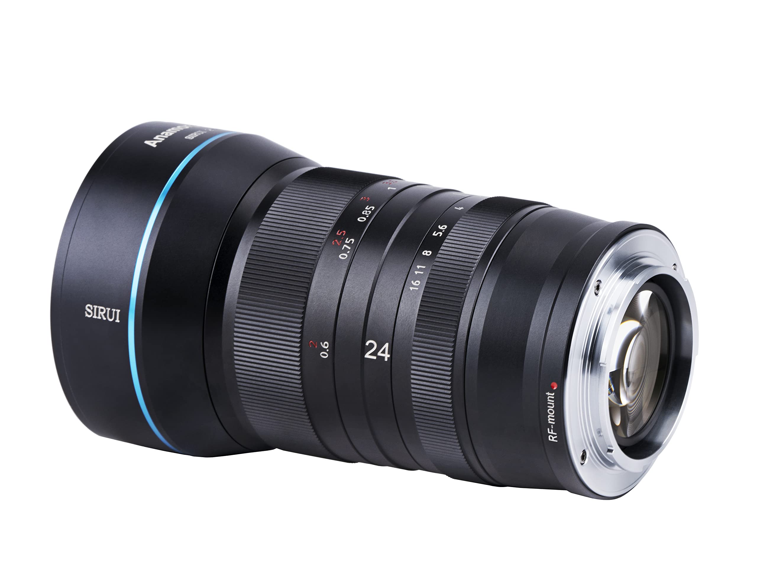 Sirui 24Mm Anamorphic Lens F2.8 1.33X S35 Camera Lens For Rf Mount, Blue Flare
