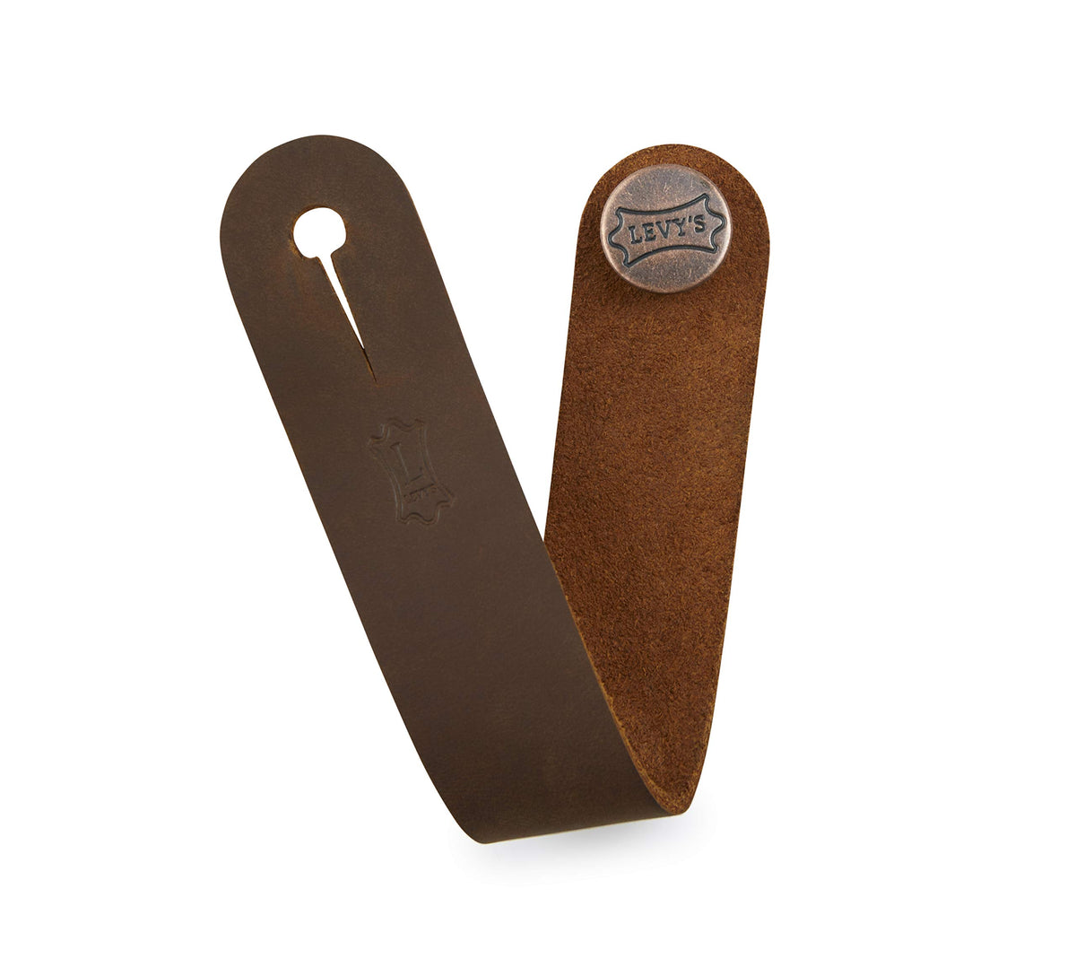 Levy'S Leathers Headstock Strap Adapter For Acoustic Guitars; Brown Leather (Mm18Ch Brn)