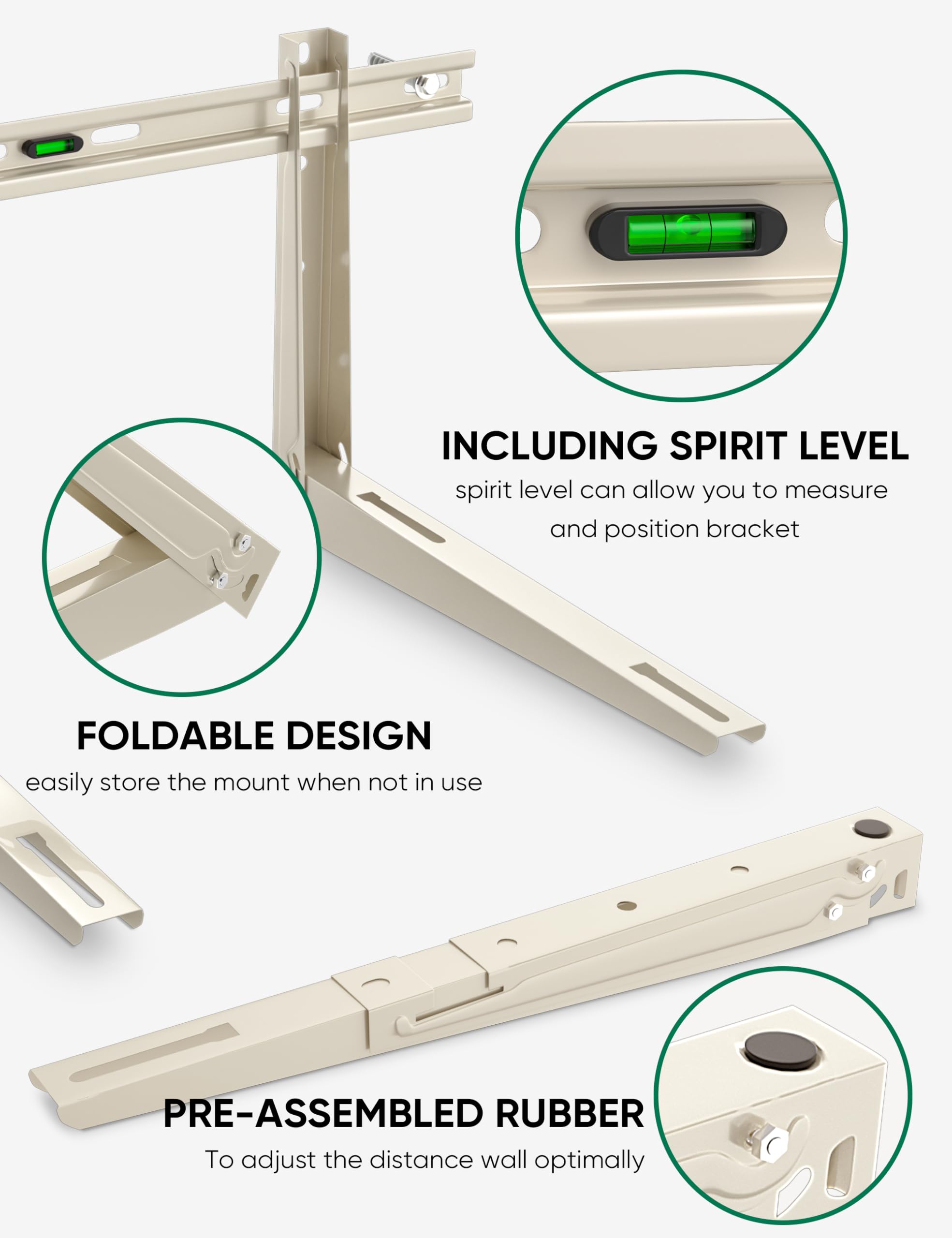 Plusluck Mini Split Wall Mounting Bracket For 18000 24000 Btu Mini Split Air Conditioner With Leveler Universal Ductless Ac And
