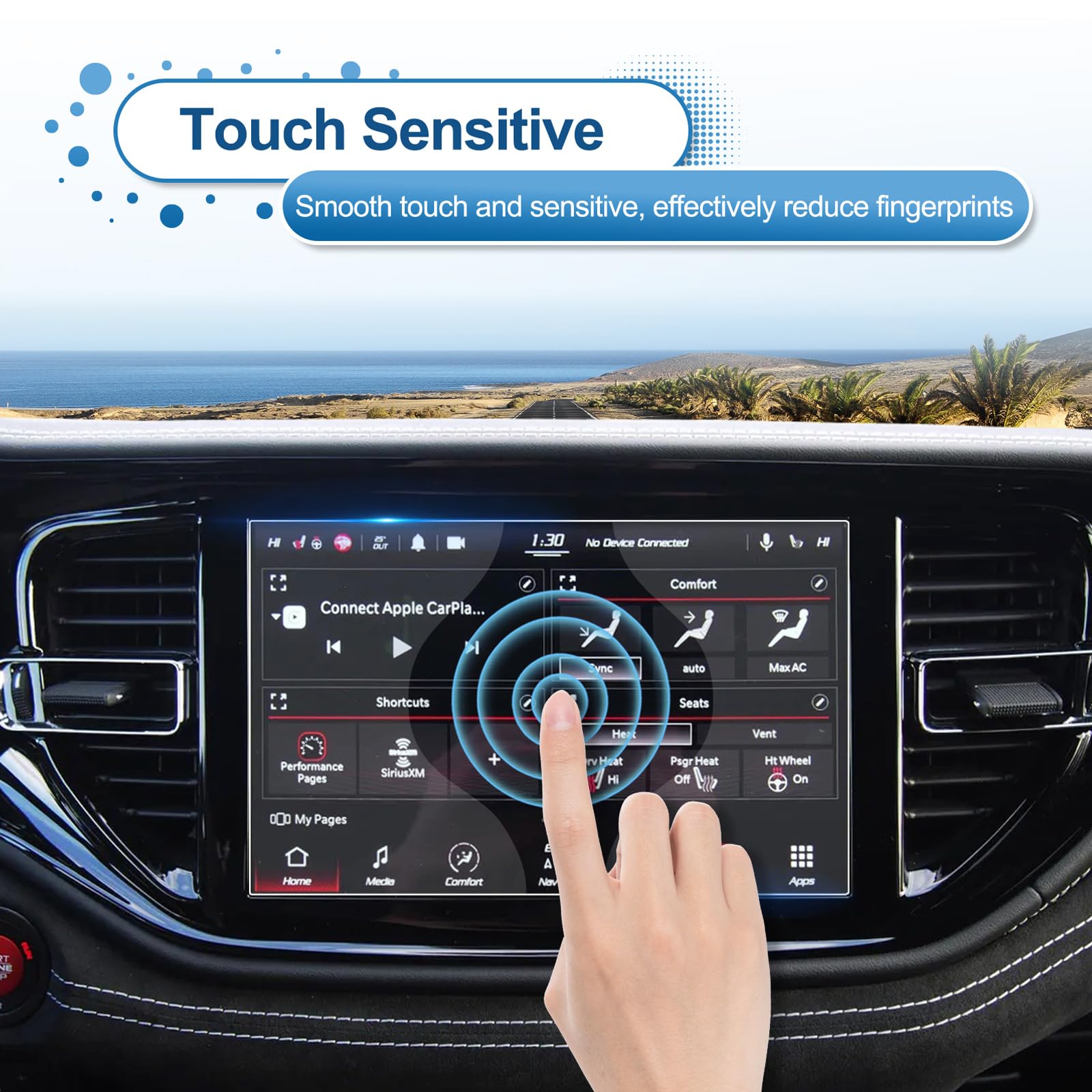 Coleya 2021 2022 2023 2024 Durango Screen Protector For Dodge Durango (R/T/Citadel/Srt 392/Srt Hellcat/Gt Plus/Gt Premium) 10.1