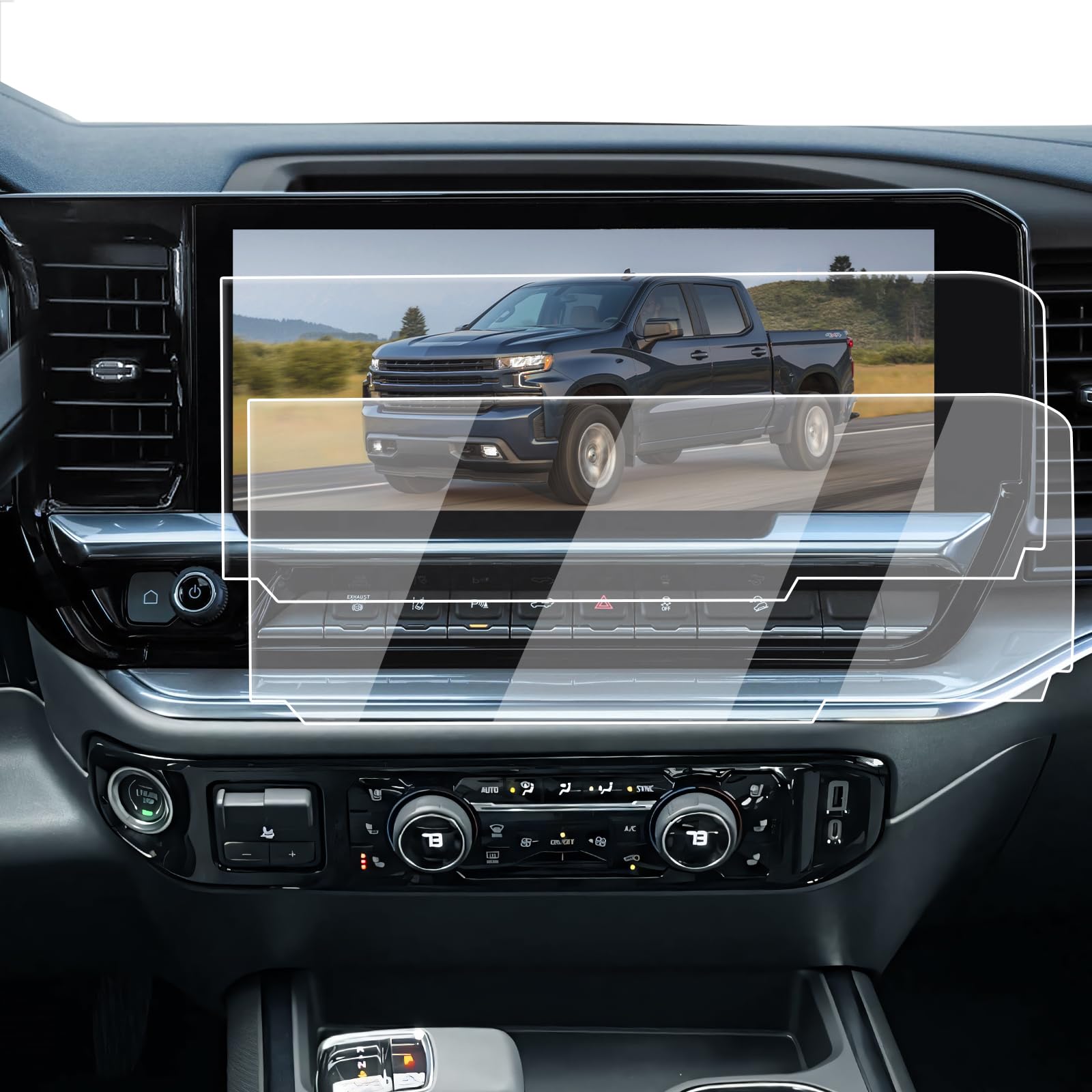 Ecozen Screen Protector 2 Pcs Compatible With 2022 2024 Chevy Silverado 1500 & Gmc Sierra 1500, Nano Film Navigation Screen Prot