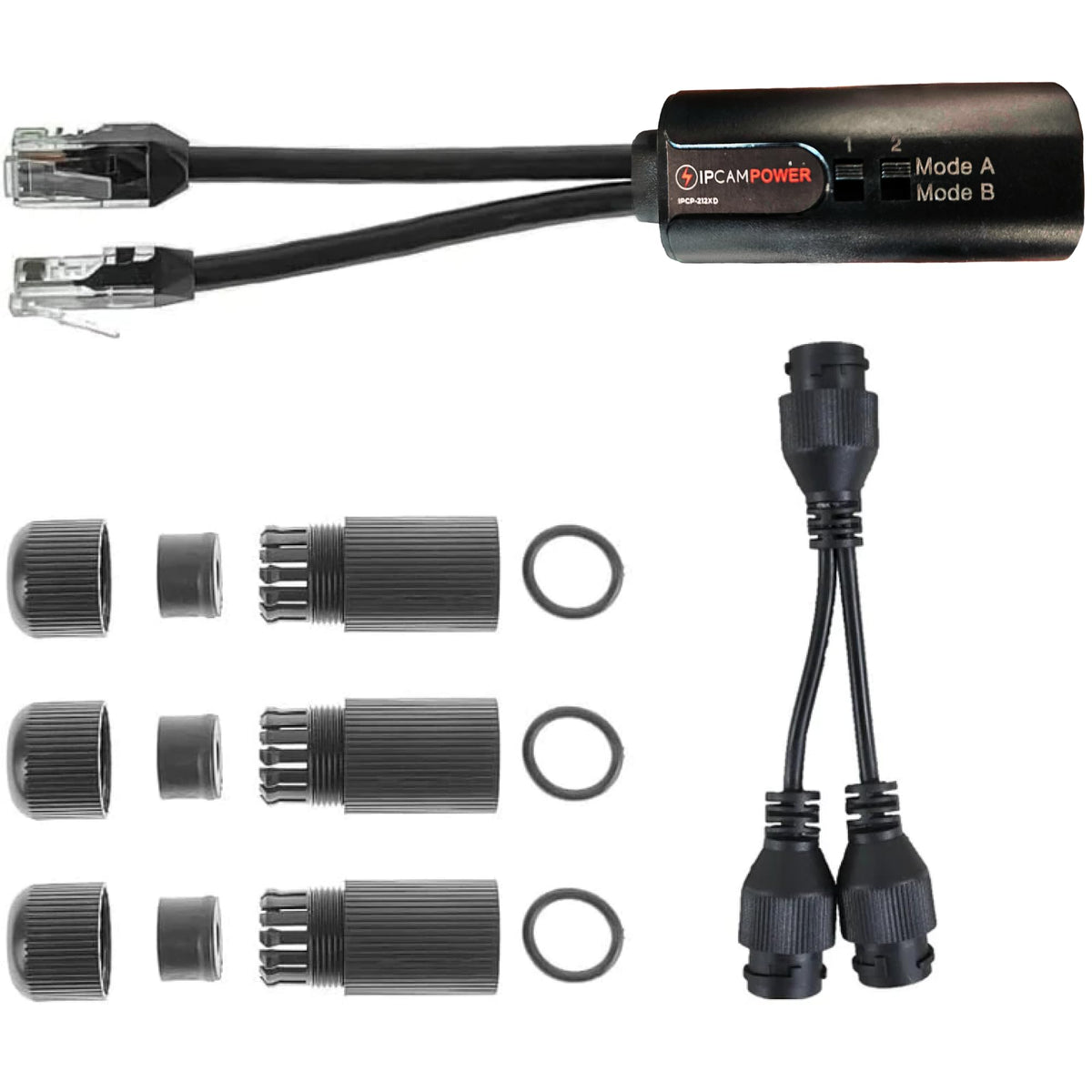Ipcampower Poe Combiner Splitter Adapter, Run 2 Ip Cameras On 1 Cable, Works On All Poe Switches, Poe Nvr And Poe Cameras, Mode A And B Poe Compatible