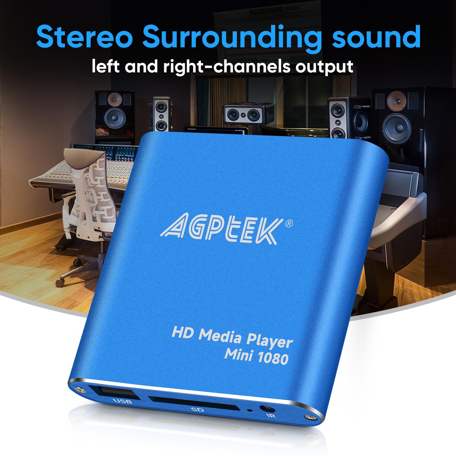 Hdmi Media Player, Blue Mini 1080P Full Hd Ultra Hdmi Mp4 Player For  Mkv/Rm/ Mp4 / Avi Etc  Hdd Usb Flash Drive/Hdd And Sd Card