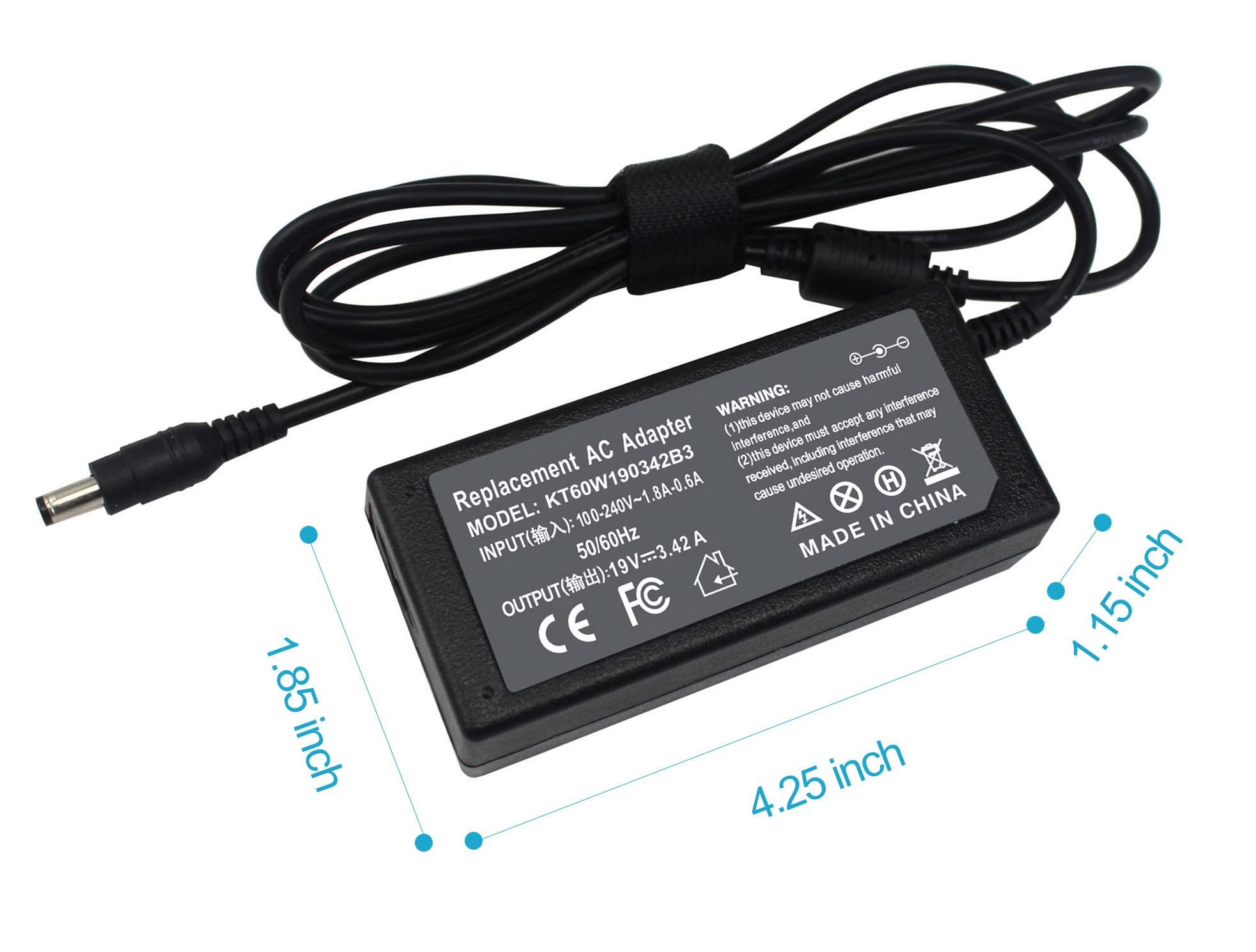 Flyten 65W Ac Adapter Charger For Toshiba Satellite L645 L655 L655D L745 L755 L775 L855 A665 A205 A105 C55 C55D C655 C675 C850 C855 Pa3822U Pa3714U Pa3917U Pa5177U 1Aca Laptop Power Supply Cord