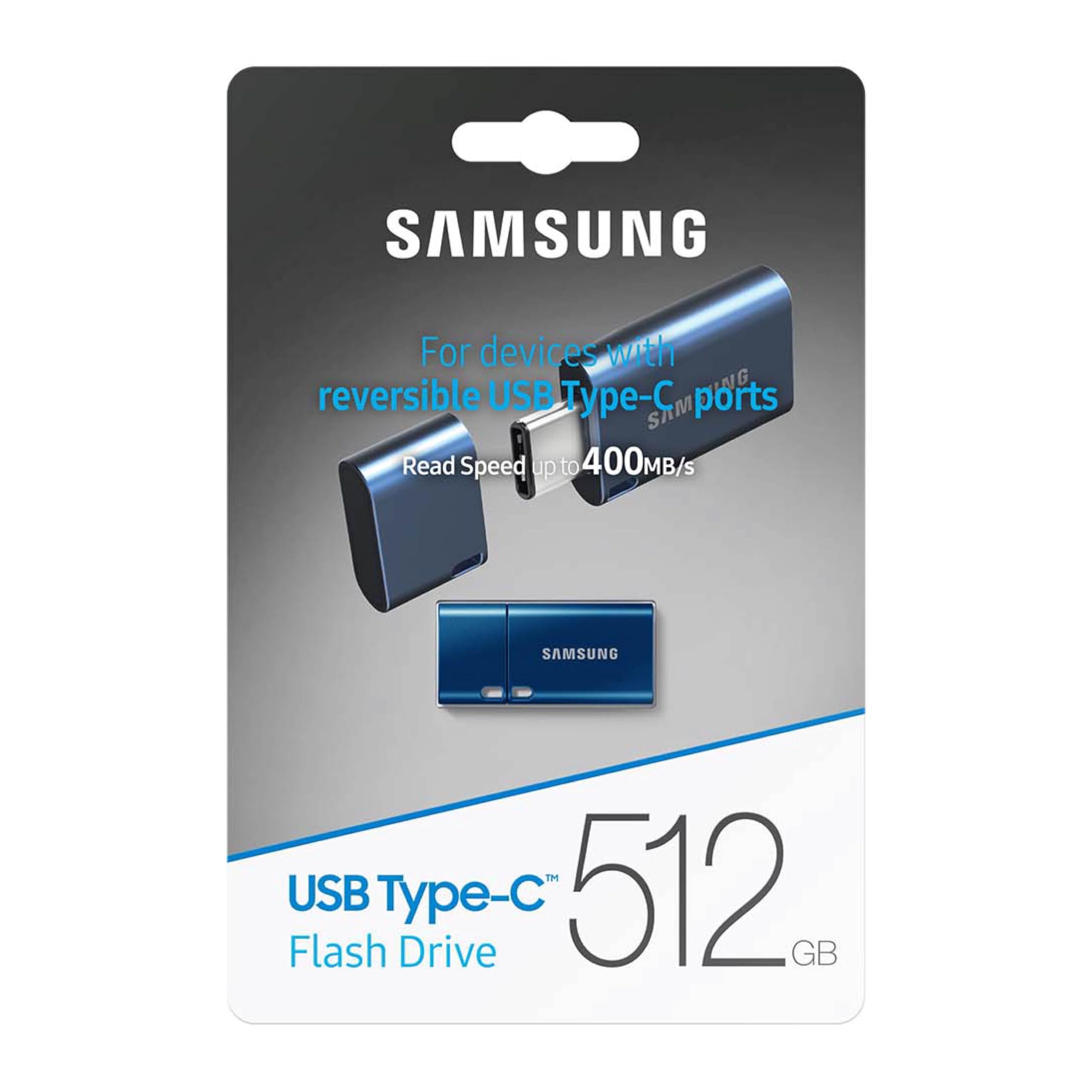 Samsung Type-C Usb Flash Drive, 512Gb, Transfers 4Gb Files In 11 Secs W/Up To 400Mb/S 3.13 Read Speeds, Compatible W/Usb 3.0/2.0