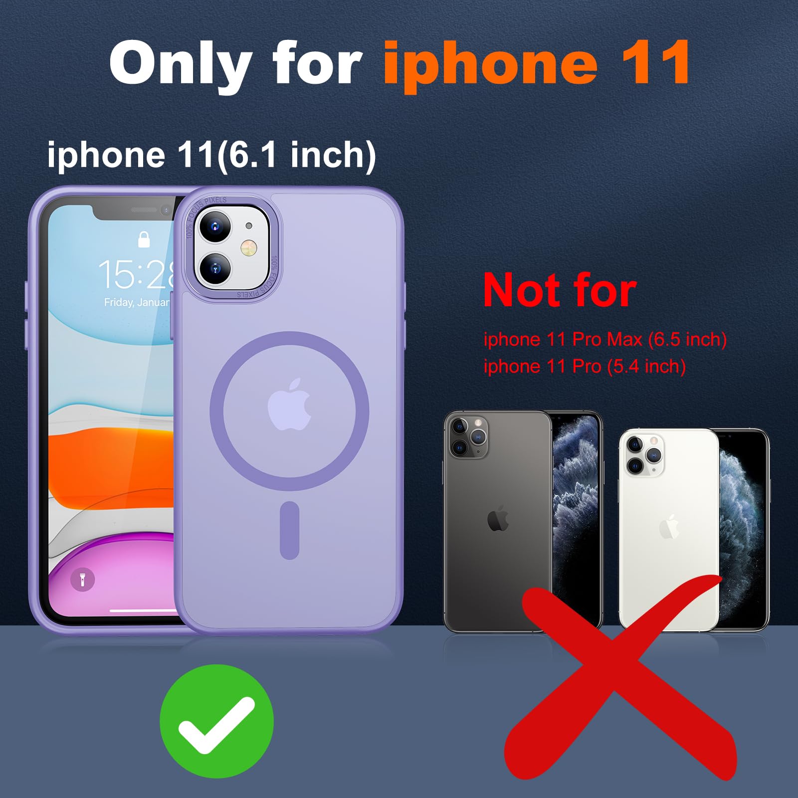 Jame For Iphone 11 Case, Iphone 11 Phone Case With 2 Glass Screen Protectors, [Compatible With Magsafe], [Military Grade Protect