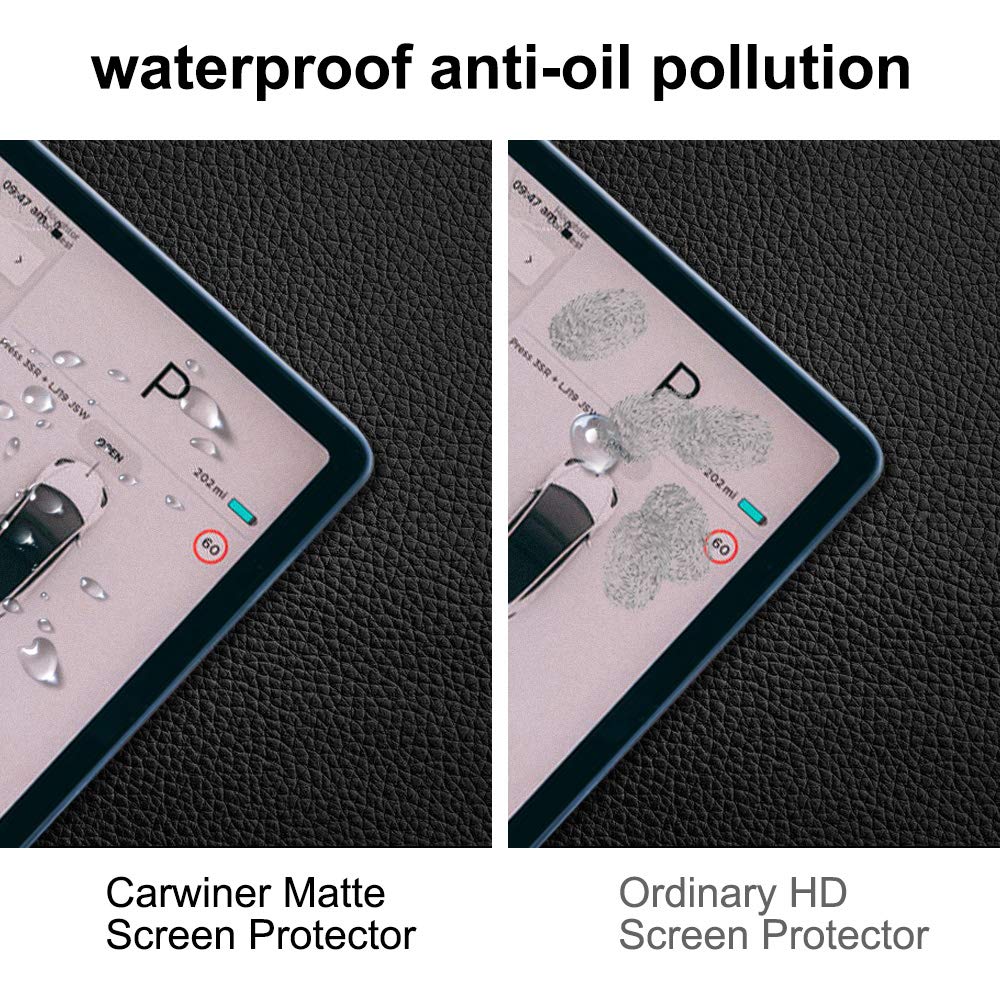 Carwiner Matte Screen Protector Compatible With Tesla Model 3 Model Y 15' Center Control Touch Screen Car Navigation Tempered Glass Accessories 9H Anti Glare Anti Fingerprint