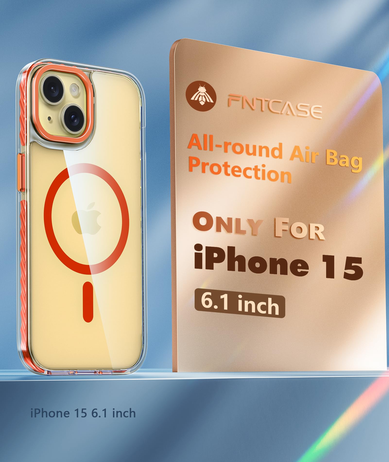 Fntcase For Iphone 15 Magnet Case: Magnetic Shockproof Clear Slim Protective Cell Phone Cover | Rugged Drop Protector With Built