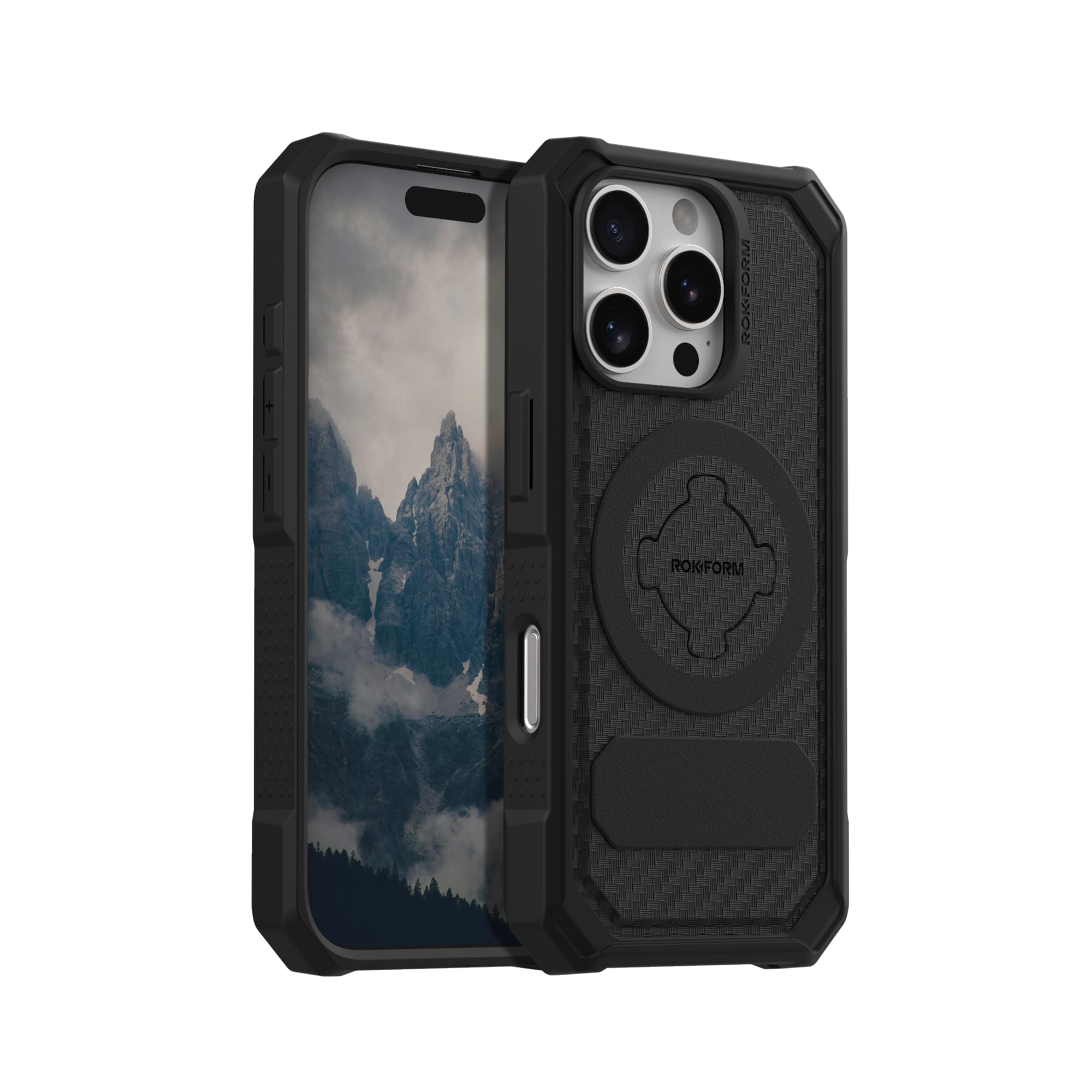 Rokform Rugged Case Compatible with iPhone 16 Pro, Magnetic Cover (Black)