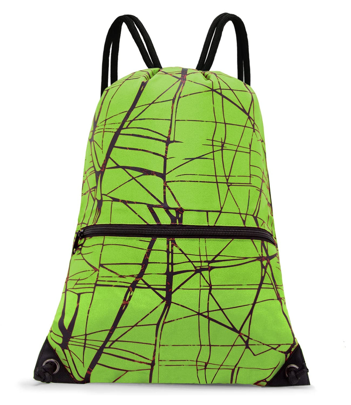 Holyluck Men  Women Sport Gym Sack Drawstring Backpack Bag   Metallic Green