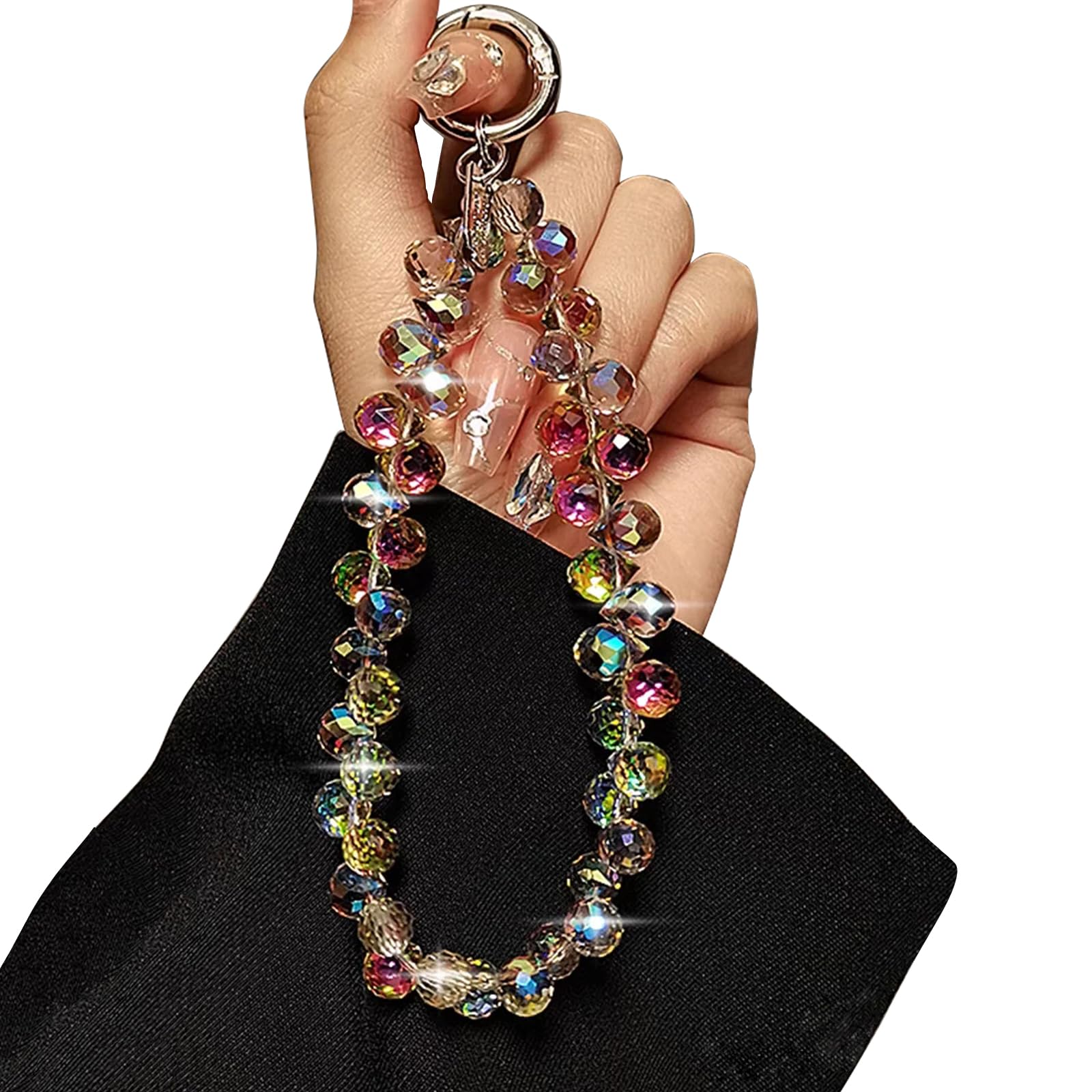 OLSON DEEPAK CellPhone Wrist Strap,Beaded Phone Charms,Bling Wristlet Lanyards for Women,Fashionable Bracelet for Phone,Bag,Key,