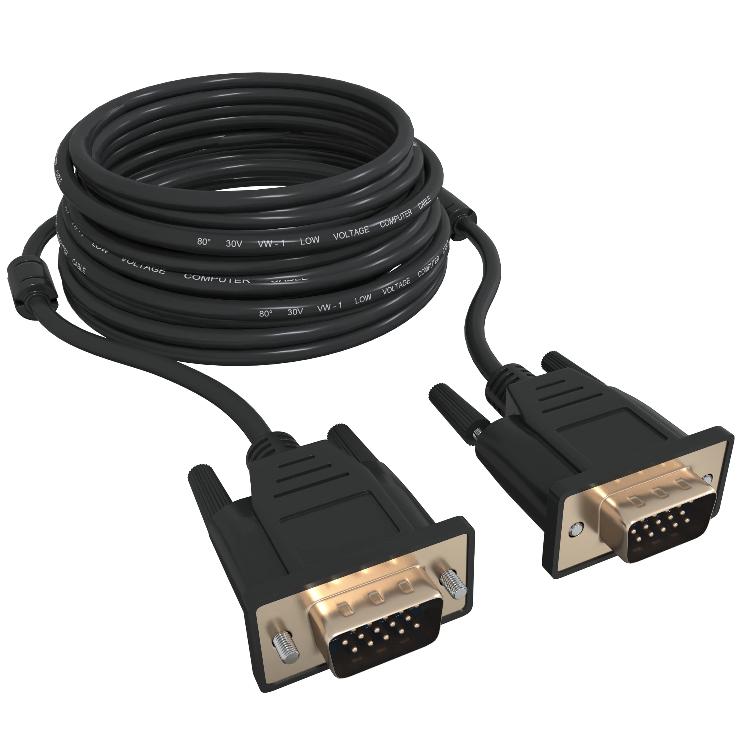 Tupavco TP121 - VGA Cable 100ft - Computer/Monitor/Projector/PC/TV Cord 15 PIN, 100 Feet Long Video Cord