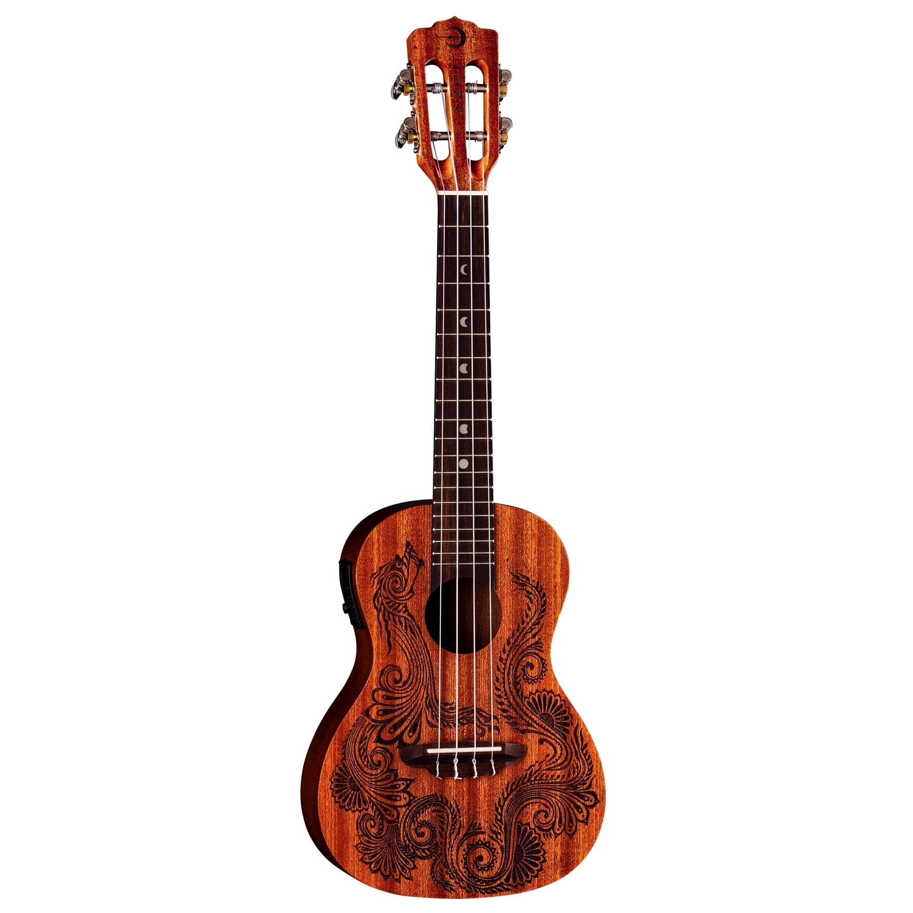 Luna, 4 String Henna Dragon Mahogany Concert Ukulele With Preamp And Gigbag, (Uke Hen Dra Mah C)