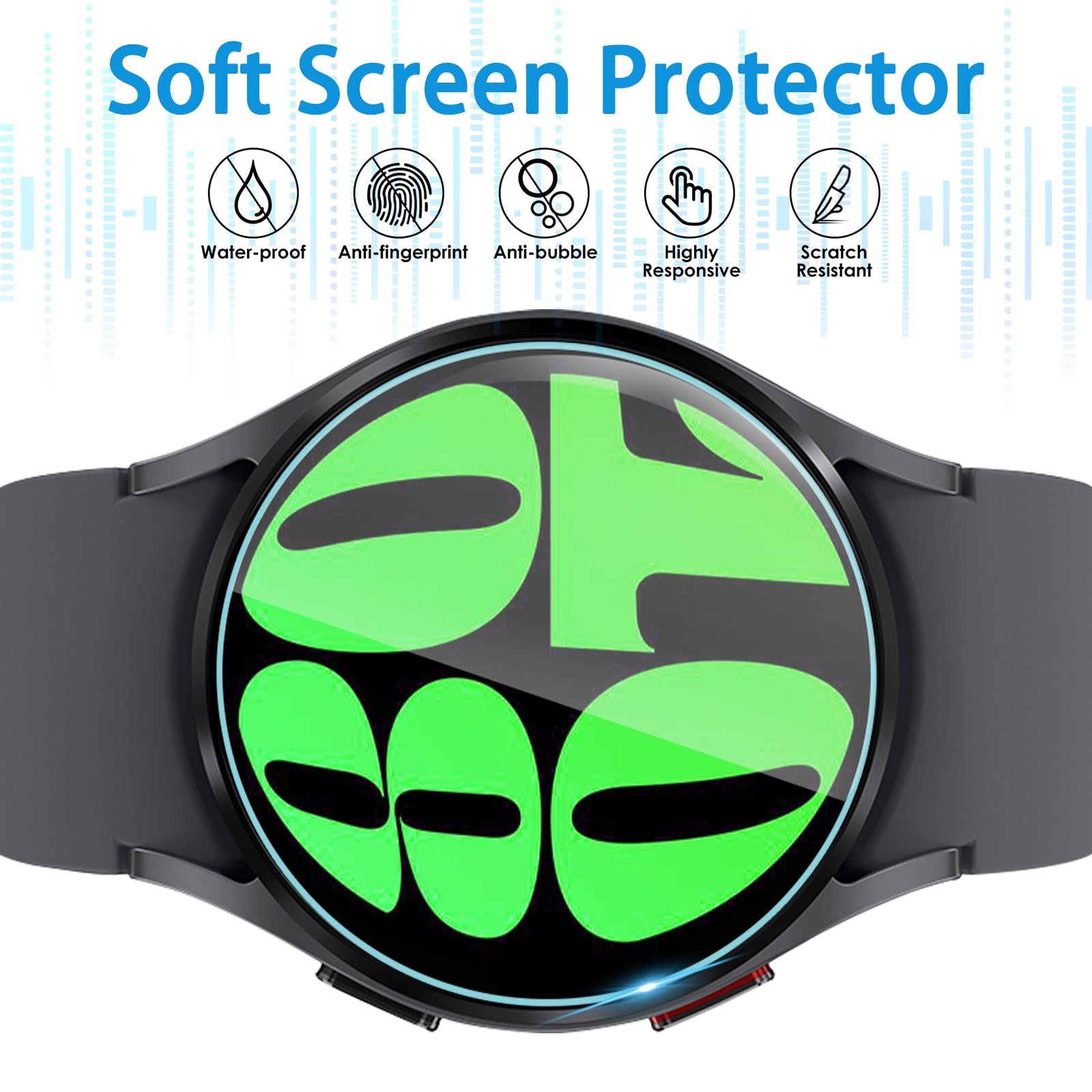 Suoman 4 Pack For Samsung Galaxy Watch 6/Galaxy Watch 7 44Mm Screen Protector Tempered Glass,[Anti Scratch] 2.5D 9H Hardness Ult