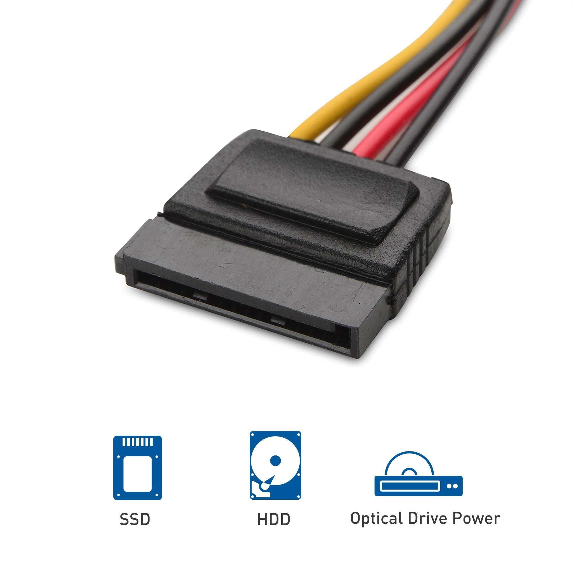Cable Matters 3 Pack 4 Pin Molex To Sata Power Cable (Sata To Molex)   6 Inches