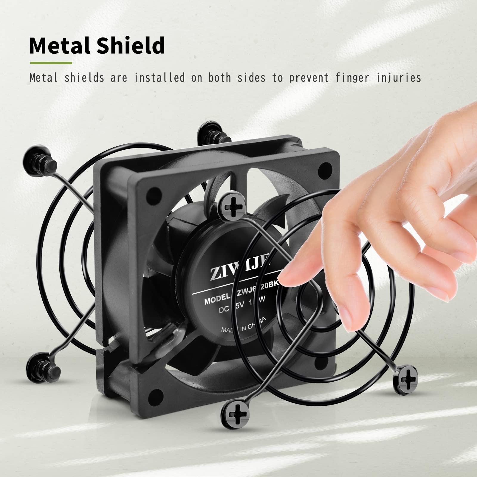 Ziwije Dual Usb Cooling Fan 60Mm With Speeds Control 5V Ball Bearing Mini Usb Fan For Cooling Mini Pc, Tv Box, Router