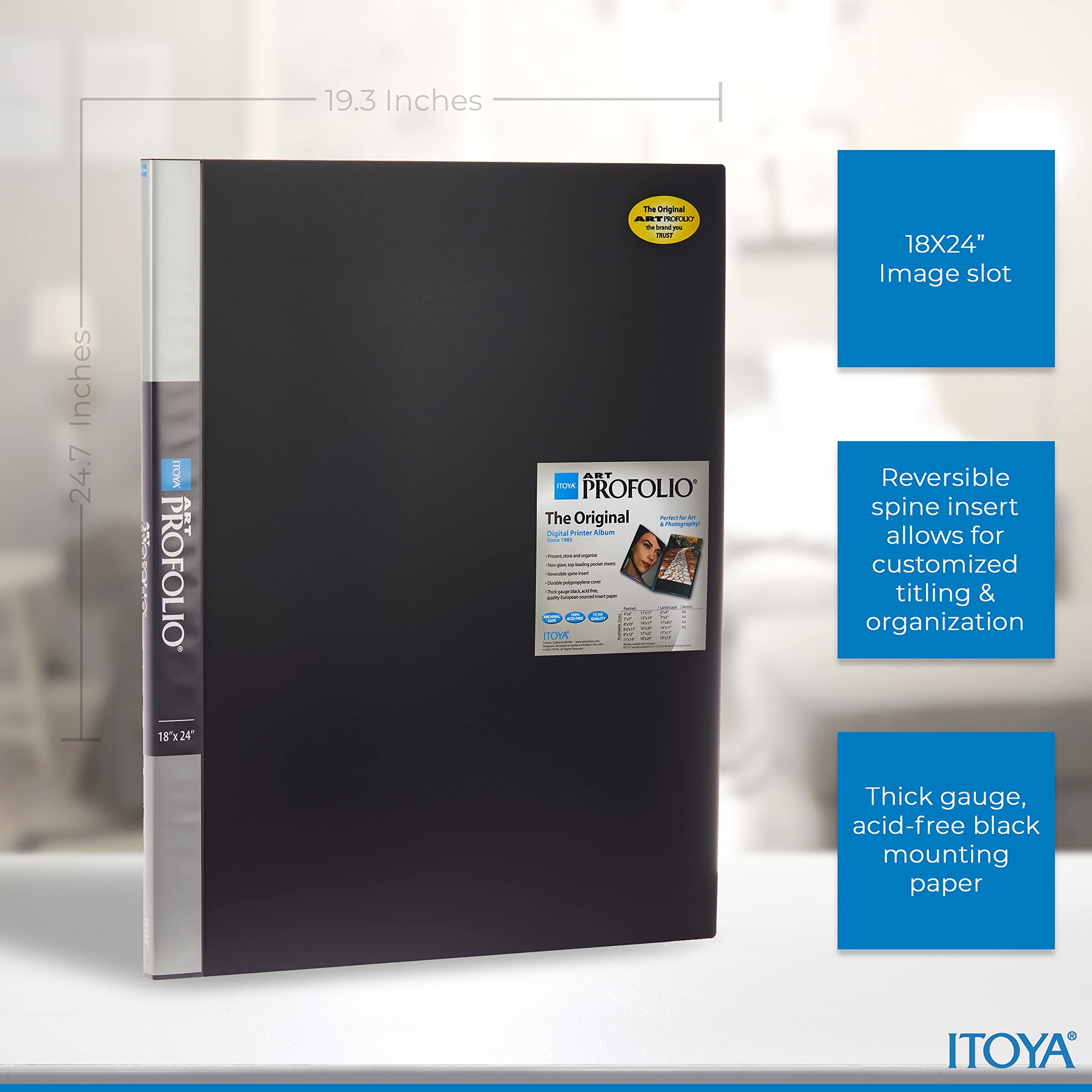 Itoya Polyproplene Art Storage/Display Books 18'' X 24'' | 24 Pages/48 Views | Scrapbooking Stickers 4 Pages Of Emojis, Quotes,