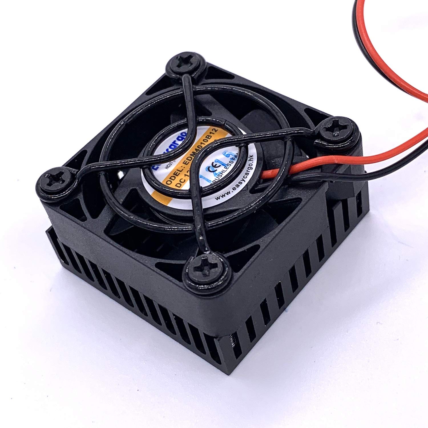 Easycargo 40Mm Heatsink Fan 12V Kit, Cooler Heat Sink 40X40Mm + 12V Ball Bearing Fan + Thermal Tape + Grill Screw Mounting Kit (