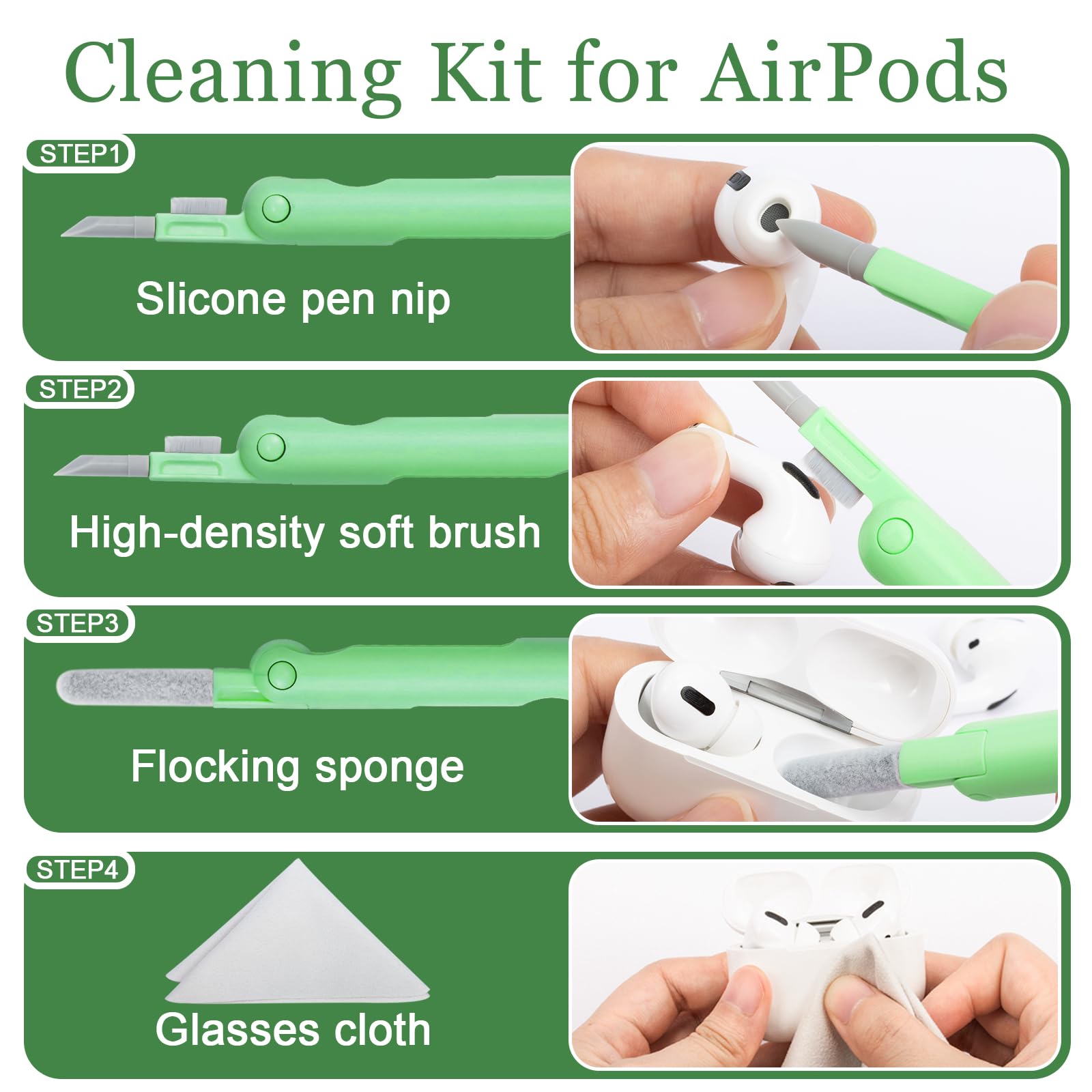 Laptop Screen Keyboard Earbud Cleaner Kit For Airpods Pro Macbook Ipad Iphone Ipod, Walrfid Multi Function Cleaning Pen Brush To