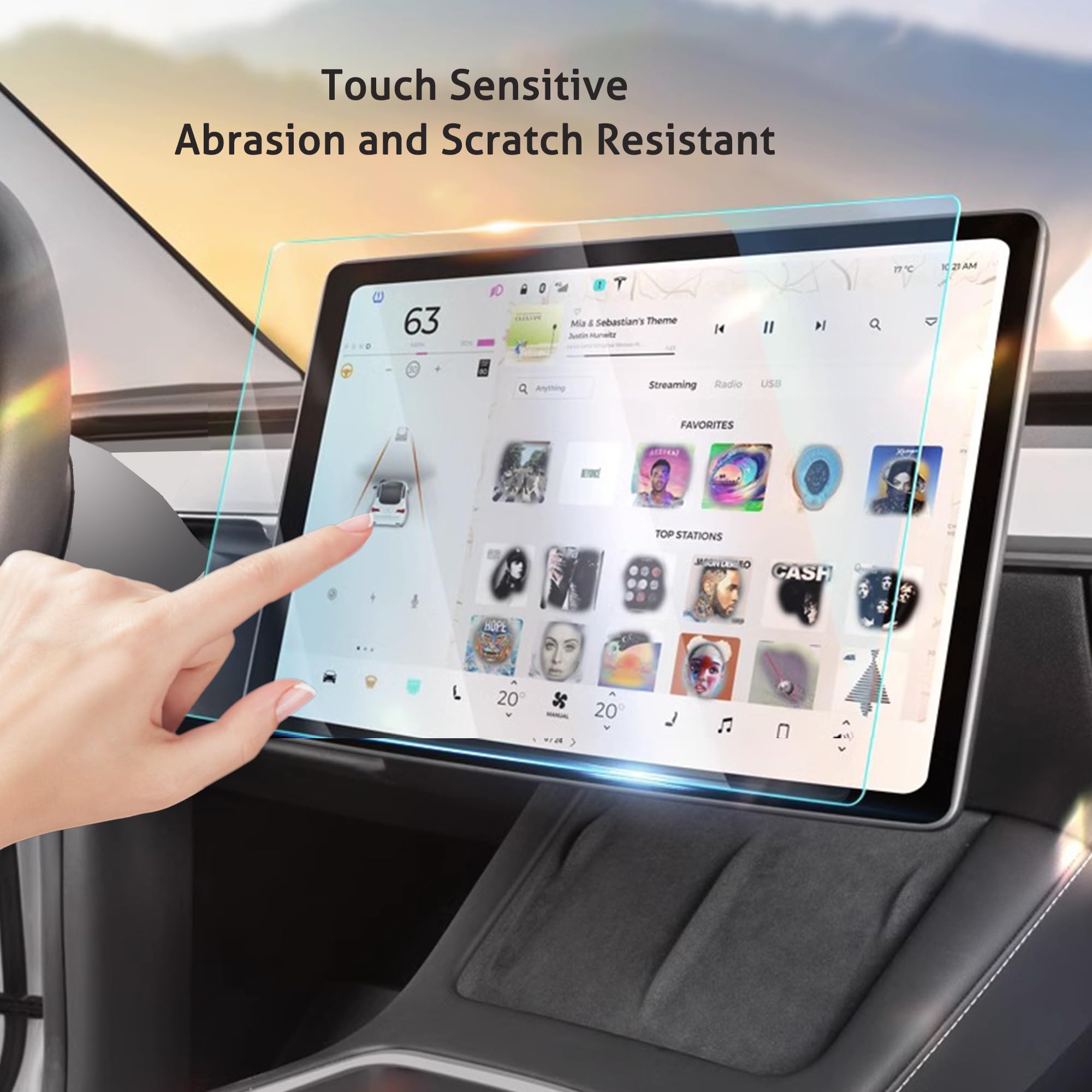 Ailun Tempered Glass Screen Protector For Tesla Model 3 2024 Highland Refresh Center Console Dashboard Touchscreen [15.4 Inch] W