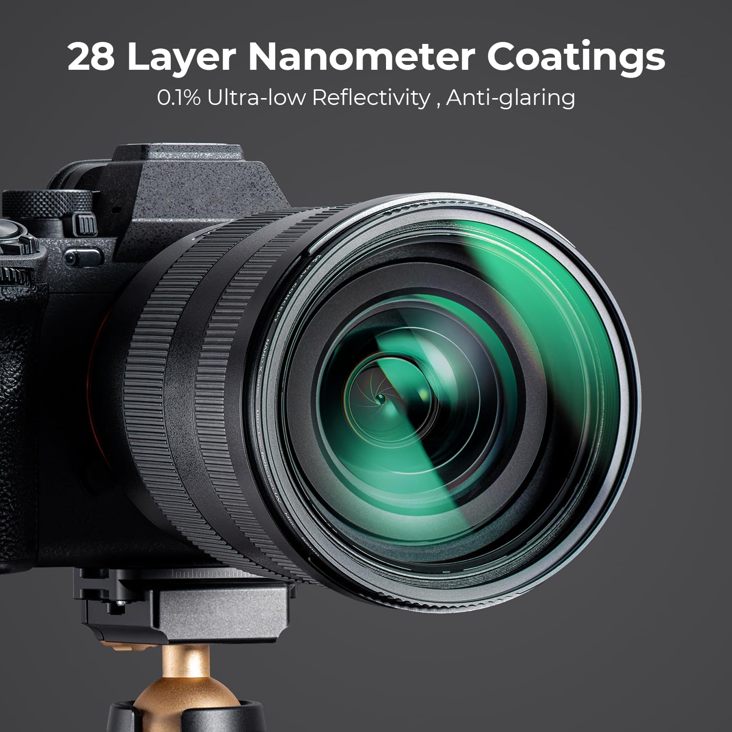 K&F Concept 46Mm Ultra Low Reflectivity Mcuv Lens Protection Filter, Optical Glass, 28 Multi Layer Coatings, Waterproof, Scratch