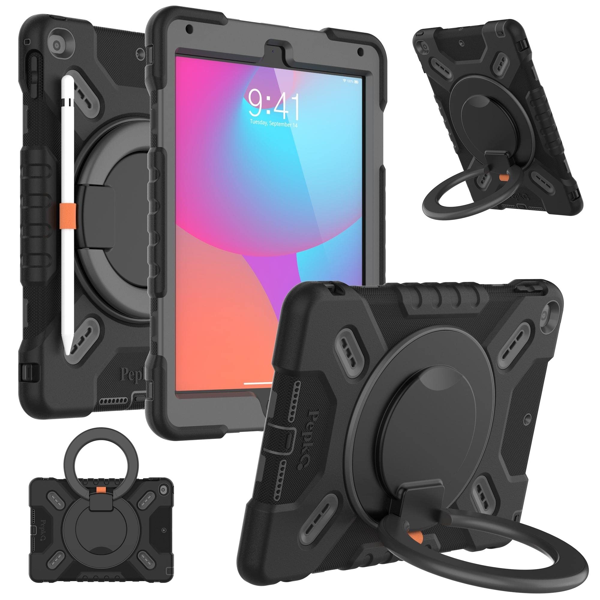 Pepkoo Triple Shockproof Case For Ipad 5Th/6Th Generation 9.7 Inch 2017 2018 And Ipad Air 2 Gen, Heavy Duty Kid Boy Girl Cover W