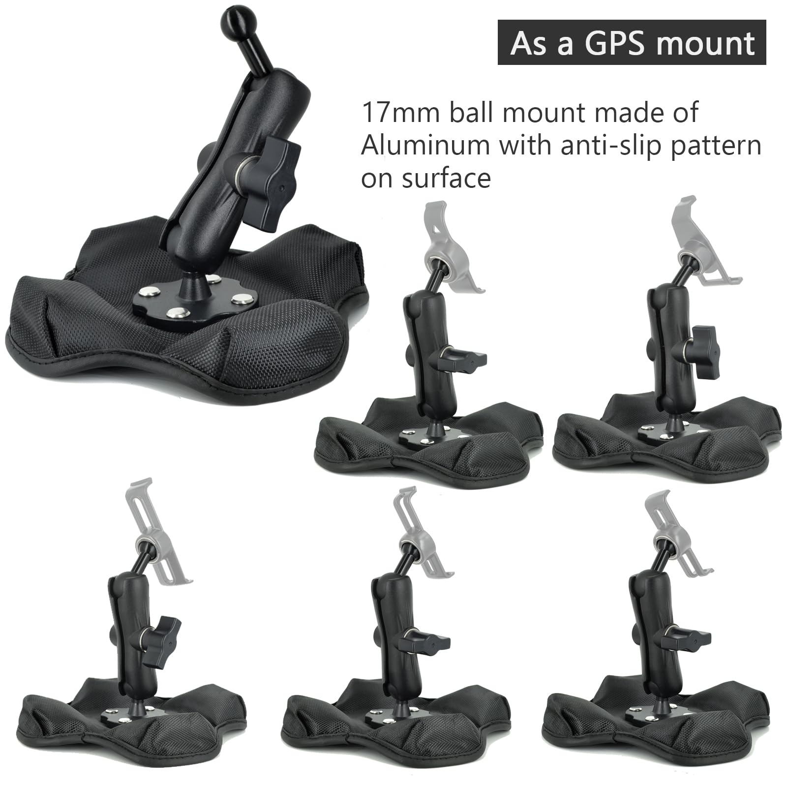 Vaubortti Aluminum Portable Nonslip Beanbag Dashboard Friction Mount 3 In 1 For Gps,Camera, Vedio Camera,Backup Camera Monitor,3