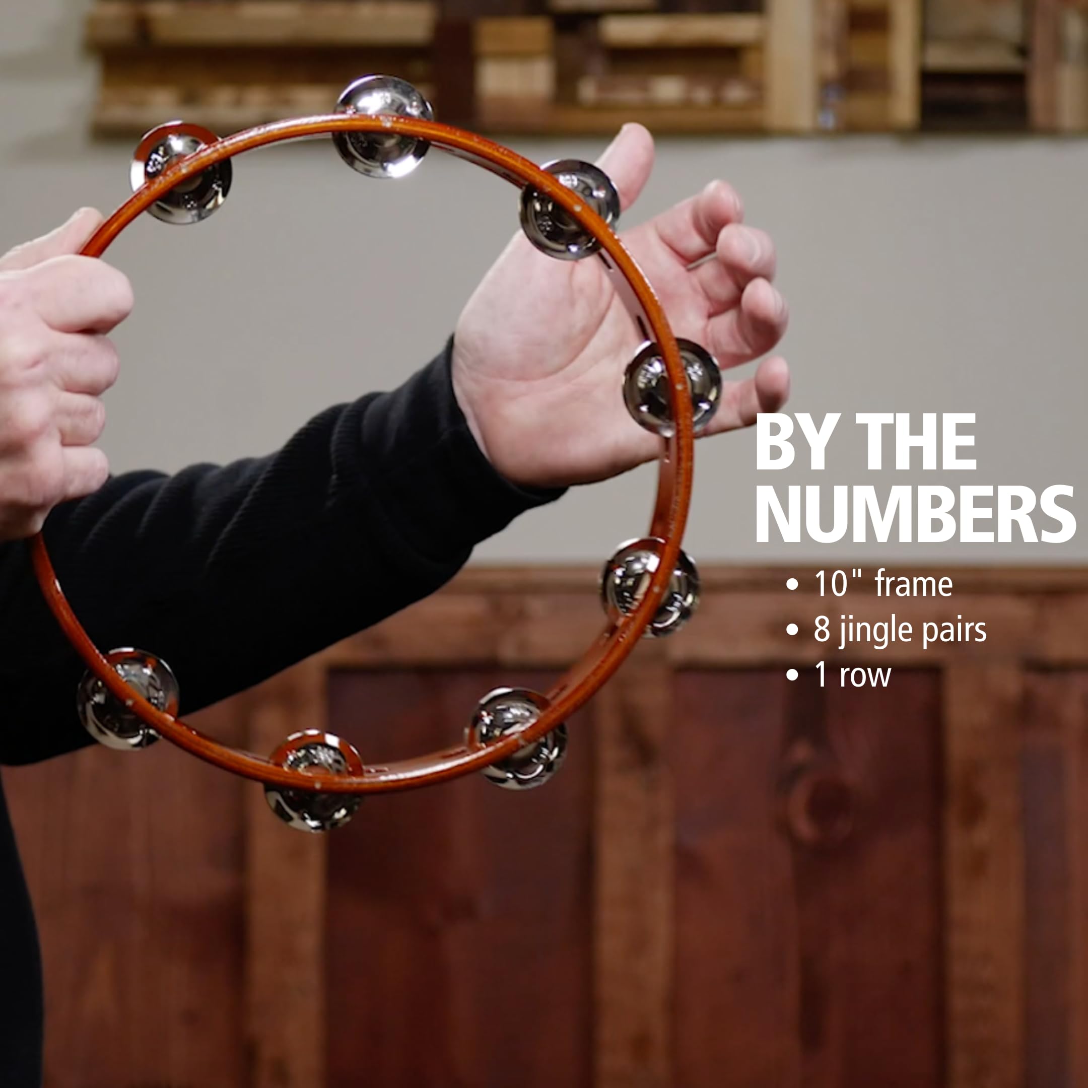 Meinl Percussion Traditional Wood Tambourine With Nickel Plated Steel Jingles, Single Row   Not Made In China   For All Musician