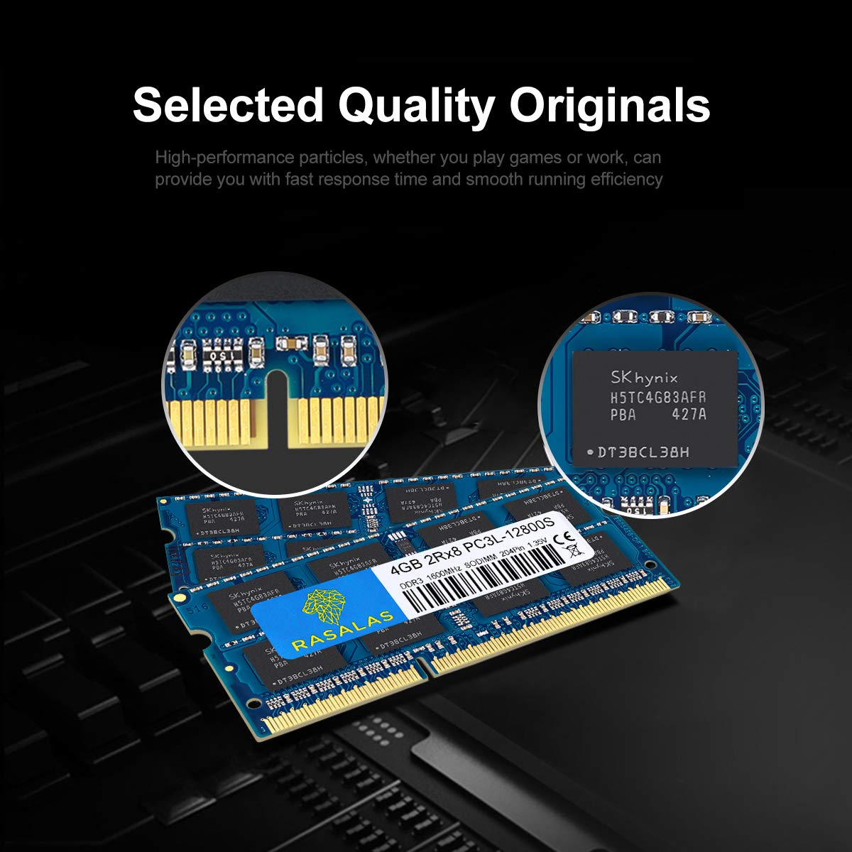 Rasalas 8Gb Kit (2X4Gb) Ddr3L 1600Mhz Sodimm Pc3L 12800 (Pc3L 12800S) Sodimm Cl11 Non Ecc Unbuffered 204 Pin Laptop, Notebook,Ai