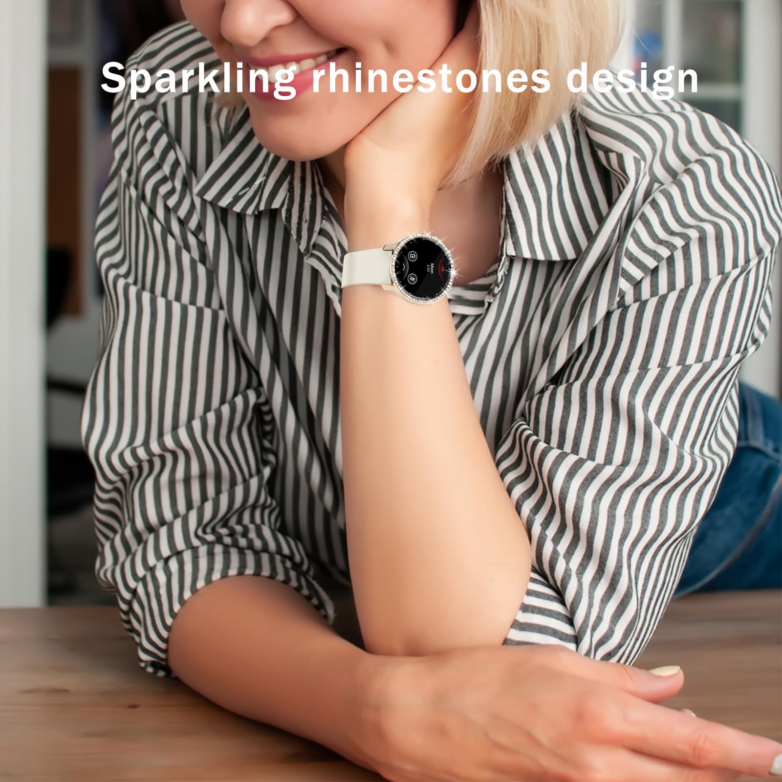 [5Pack] Richone Bling Screen Protector Compatible With Garmin Venu 3S, Diamonds Protective Cases For Venu 3S Smart Watch 41Mm So