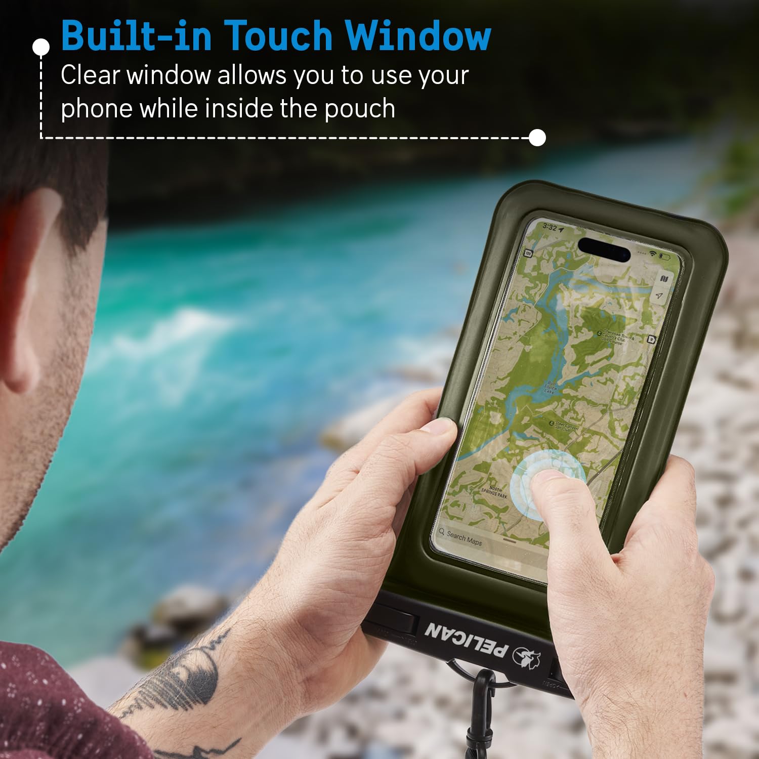 Pelican 2 Pack Marine   Ip68 Waterproof Phone Pouch / Case (Regular Size)   Floating Waterproof Phone Case For Iphone 16 Pro Max