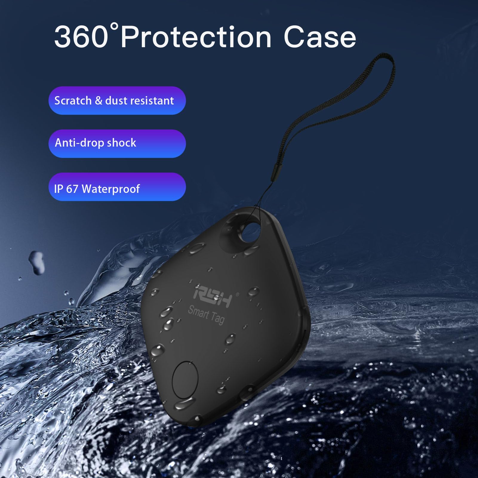 Key Finder Bluetooth Tracker For Luggage Works With Apple Find My Smart Tracker Locator For Suitcase, Bag, Backpack, Wallet, Rep